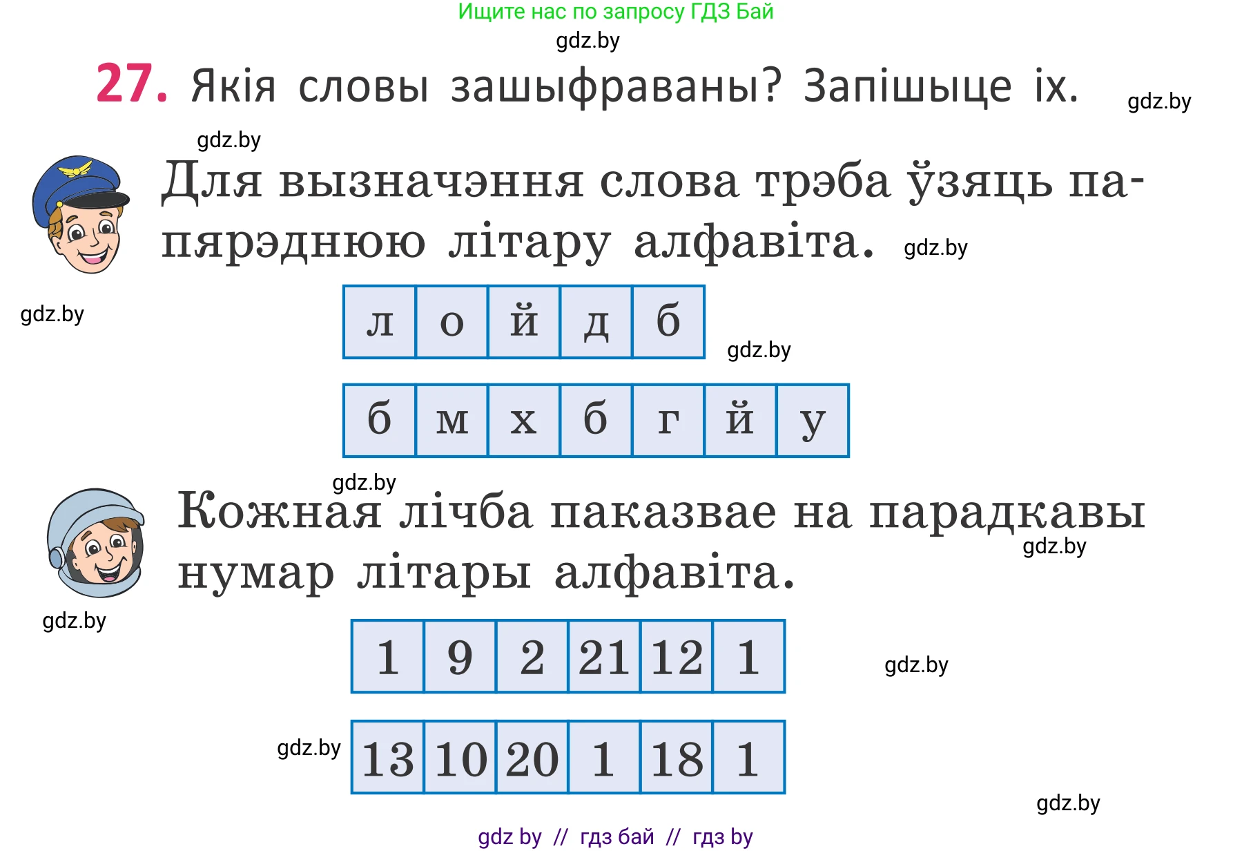 Белорусский язык (Беларуская мова), 2 класс Учебник, автор: Антановіч Наталля Міхайлаўна, издательство Нацыянальны інстытут адукацыі, Минск, 2022, голубого цвета, Часть 1, страница 21, номер 27, Условие