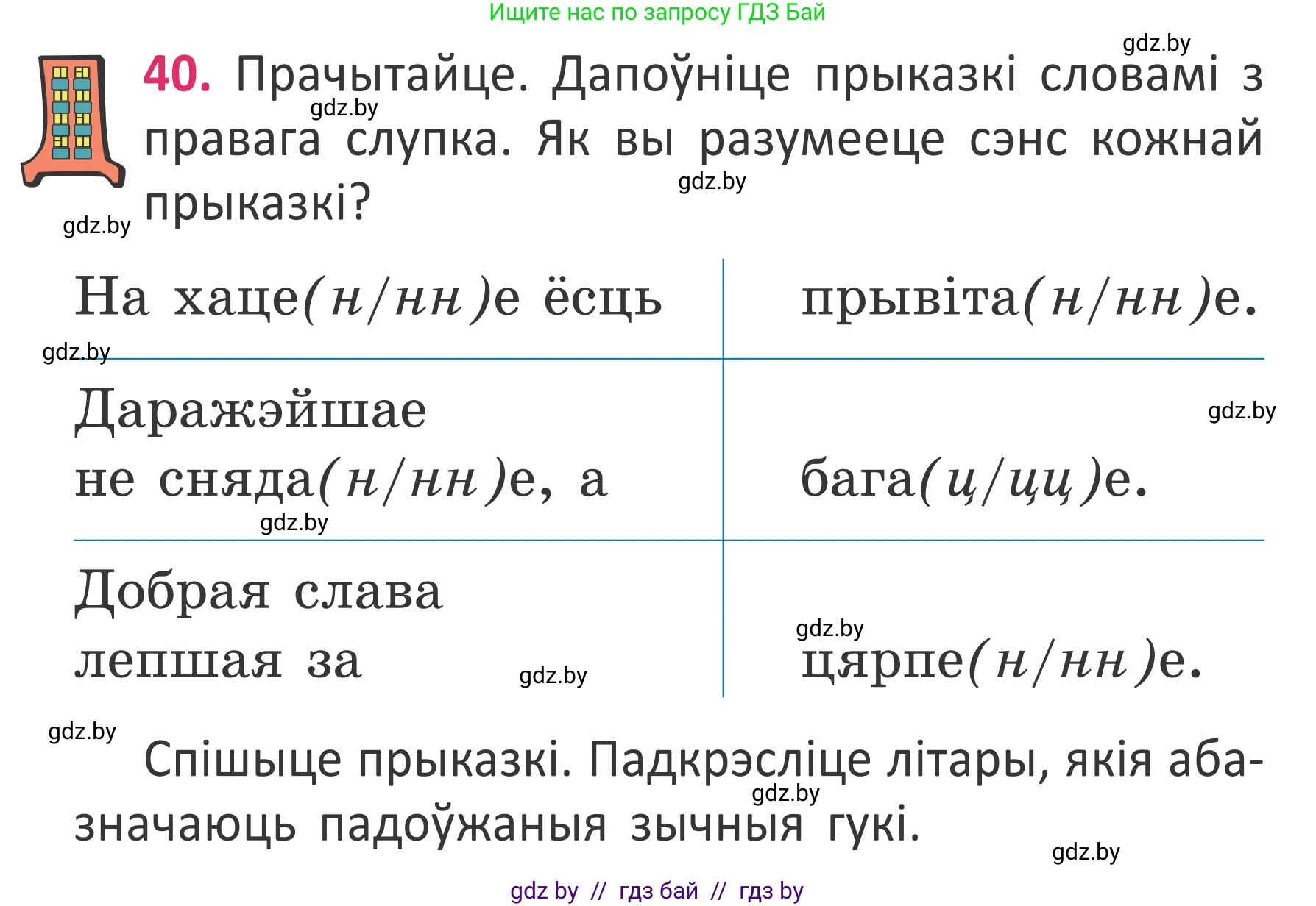 Белорусский язык (Беларуская мова), 2 класс Учебник, автор: Антановіч Наталля Міхайлаўна, издательство Нацыянальны інстытут адукацыі, Минск, 2022, голубого цвета, Часть 2, страница 30, номер 40, Условие