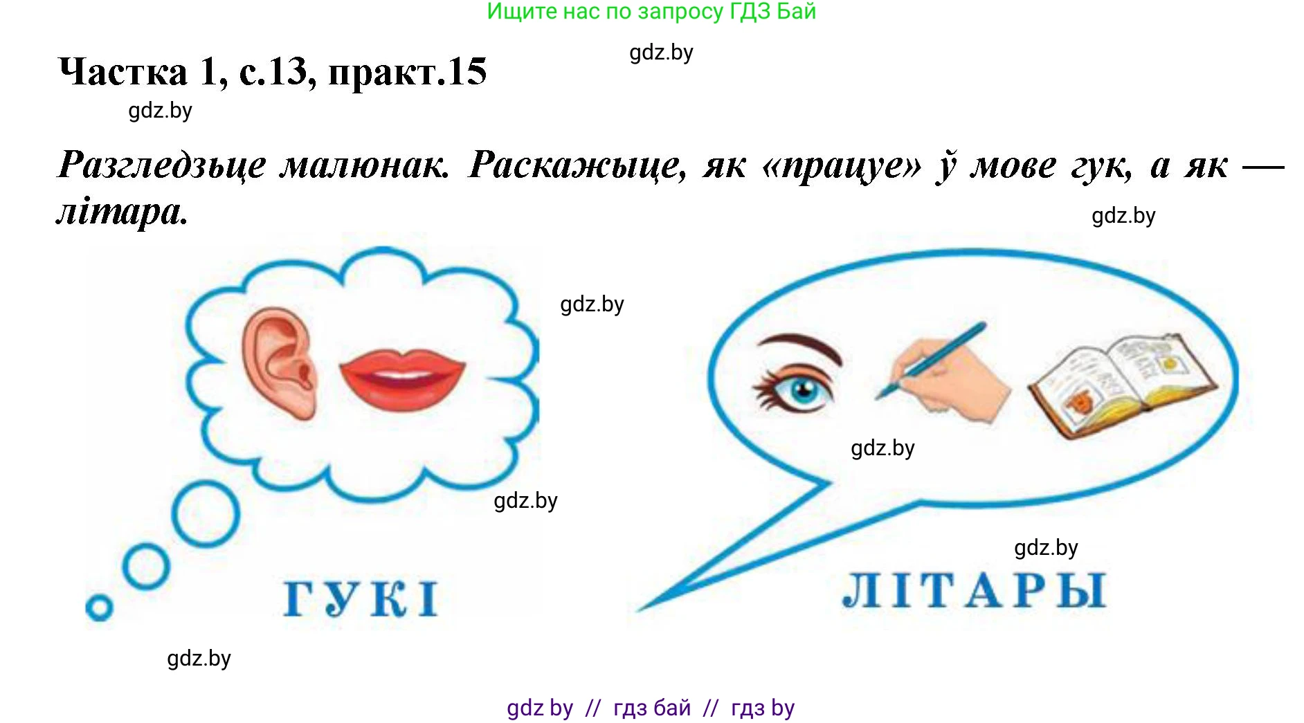 Белорусский язык (Беларуская мова), 2 класс Учебник, автор: Антановіч Наталля Міхайлаўна, издательство Нацыянальны інстытут адукацыі, Минск, 2022, голубого цвета, Часть 1, страница 13, номер 15, Решение