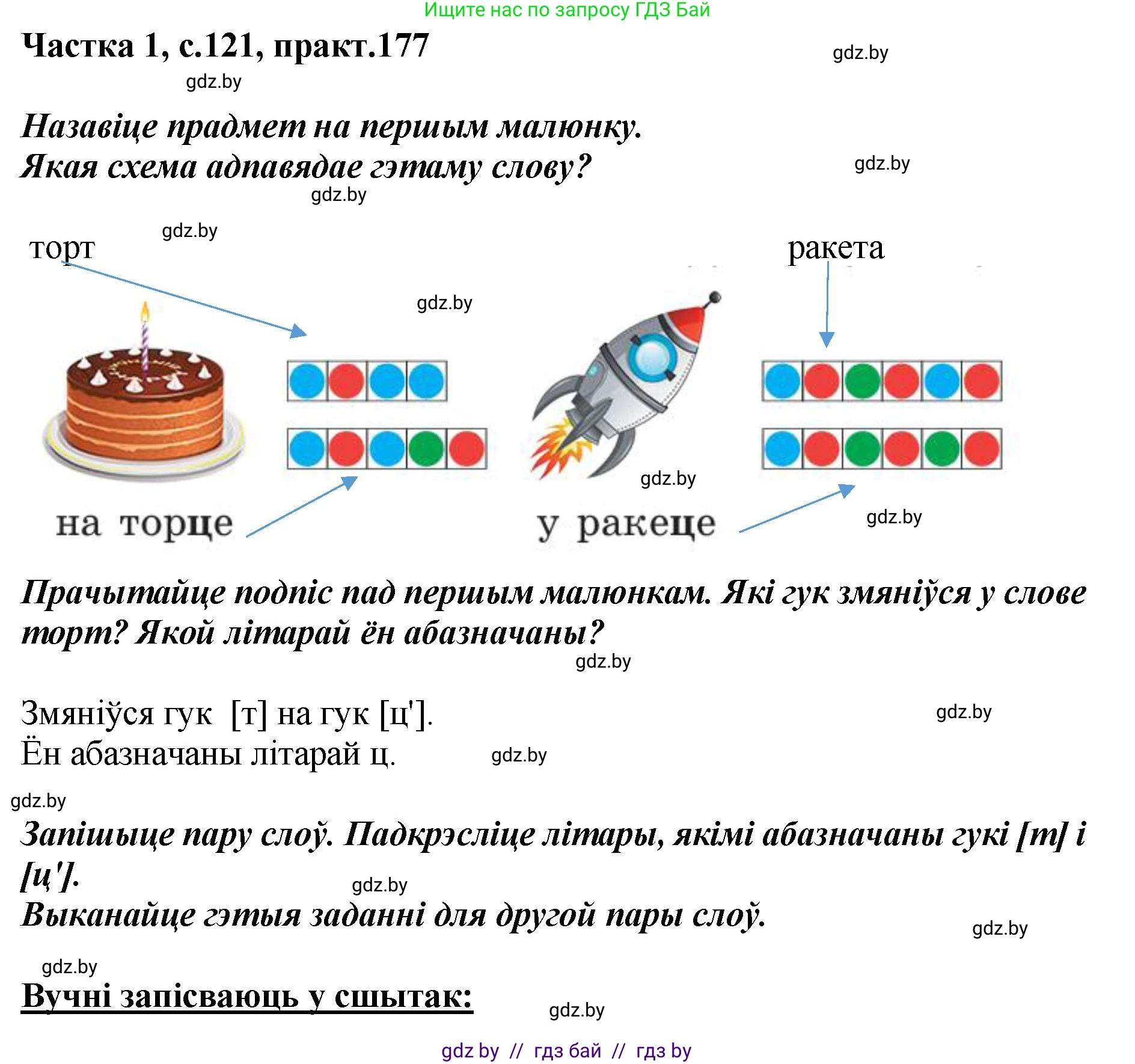 Белорусский язык (Беларуская мова), 2 класс Учебник, автор: Антановіч Наталля Міхайлаўна, издательство Нацыянальны інстытут адукацыі, Минск, 2022, голубого цвета, Часть 1, страница 121, номер 177, Решение