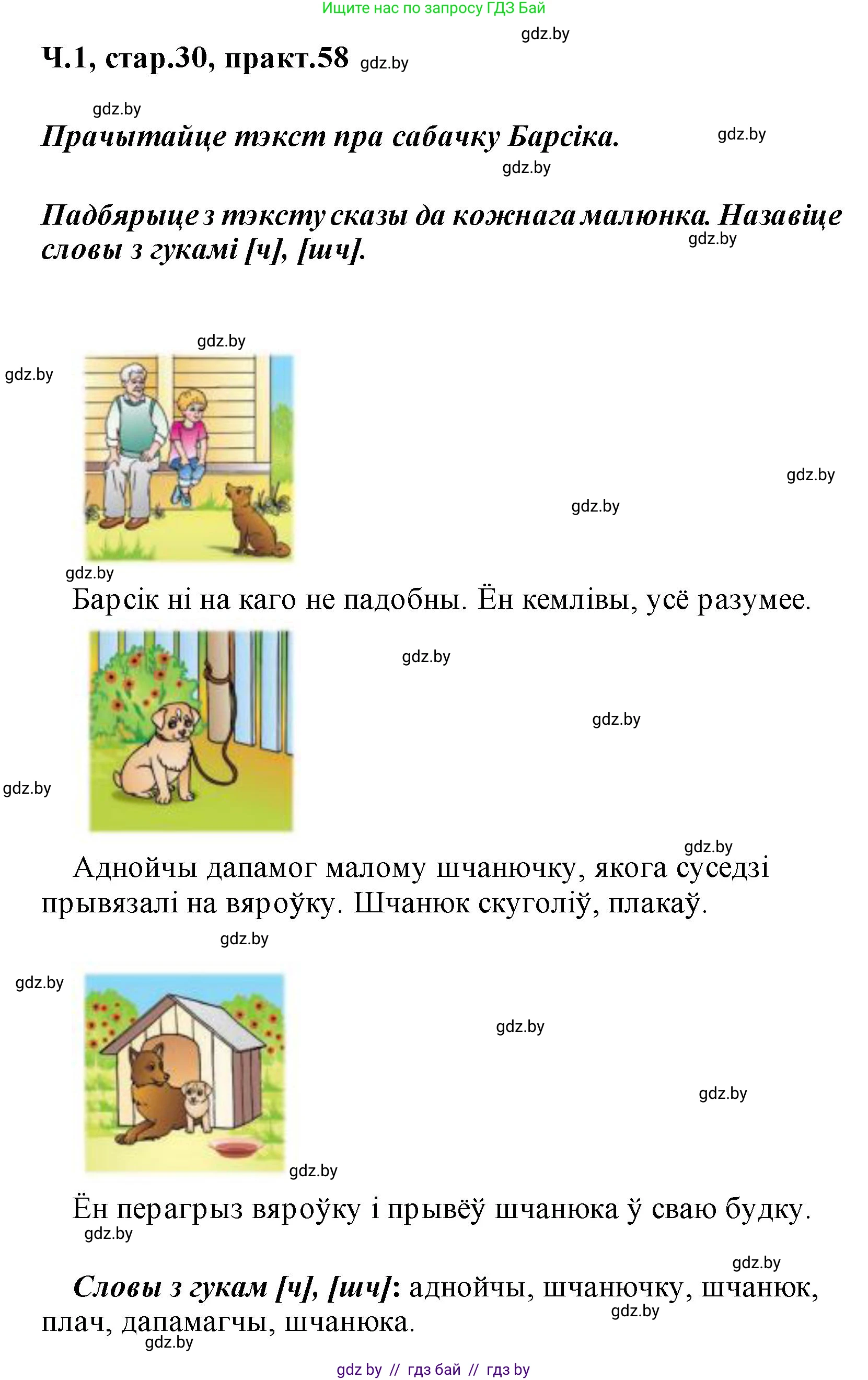Белорусский язык (Беларуская мова), 2 класс Учебник, автор: Свірыдзенка Вольга Іванаўна, издательство Акадэмія адукацыі, Минск, 2025, голубого цвета, Частка 1, страница 30, номер 58, Решение