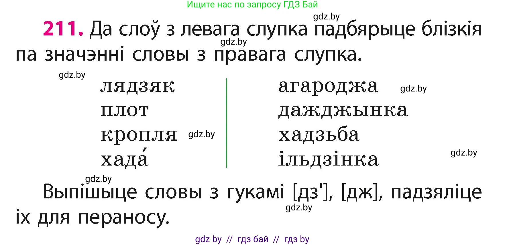 Белорусский язык (Беларуская мова), 2 класс Учебник, автор: Свірыдзенка Вольга Іванаўна, издательство Акадэмія адукацыі, Минск, 2025, голубого цвета, Частка 1, страница 105, номер 211, Условие