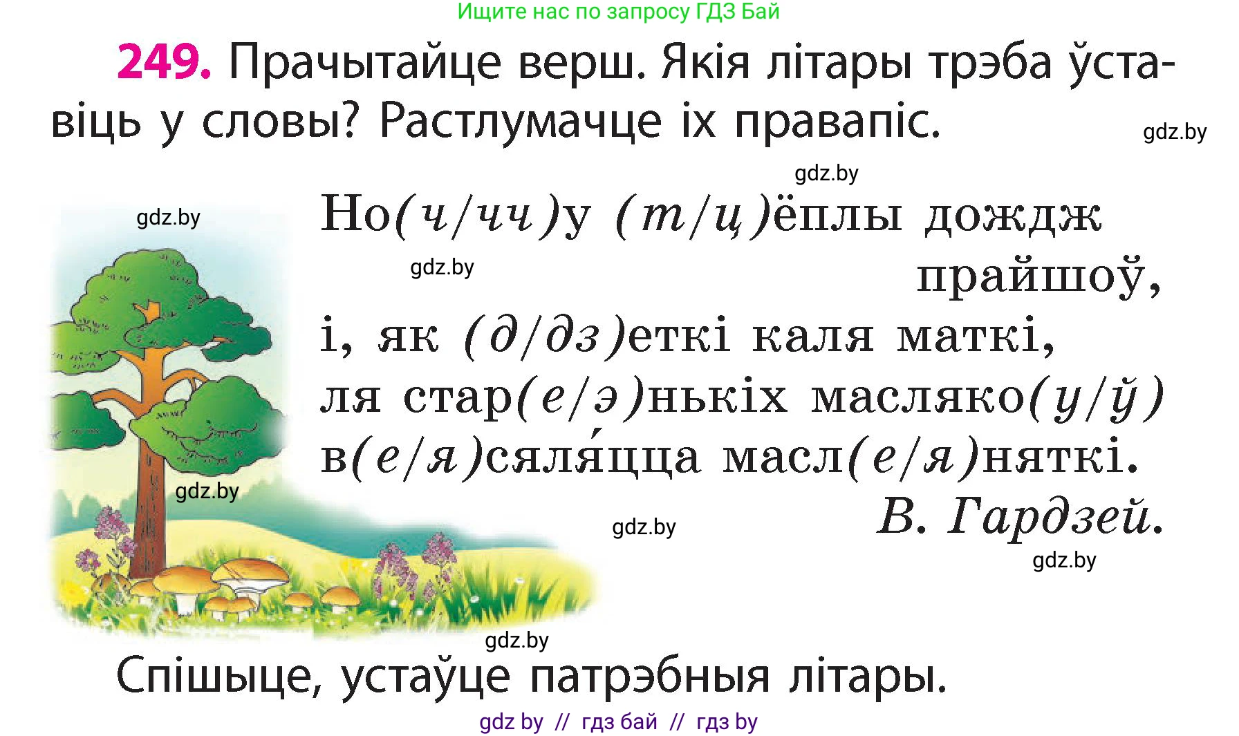 Белорусский язык (Беларуская мова), 2 класс Учебник, автор: Свірыдзенка Вольга Іванаўна, издательство Акадэмія адукацыі, Минск, 2025, голубого цвета, Частка 2, страница 136, номер 249, Условие