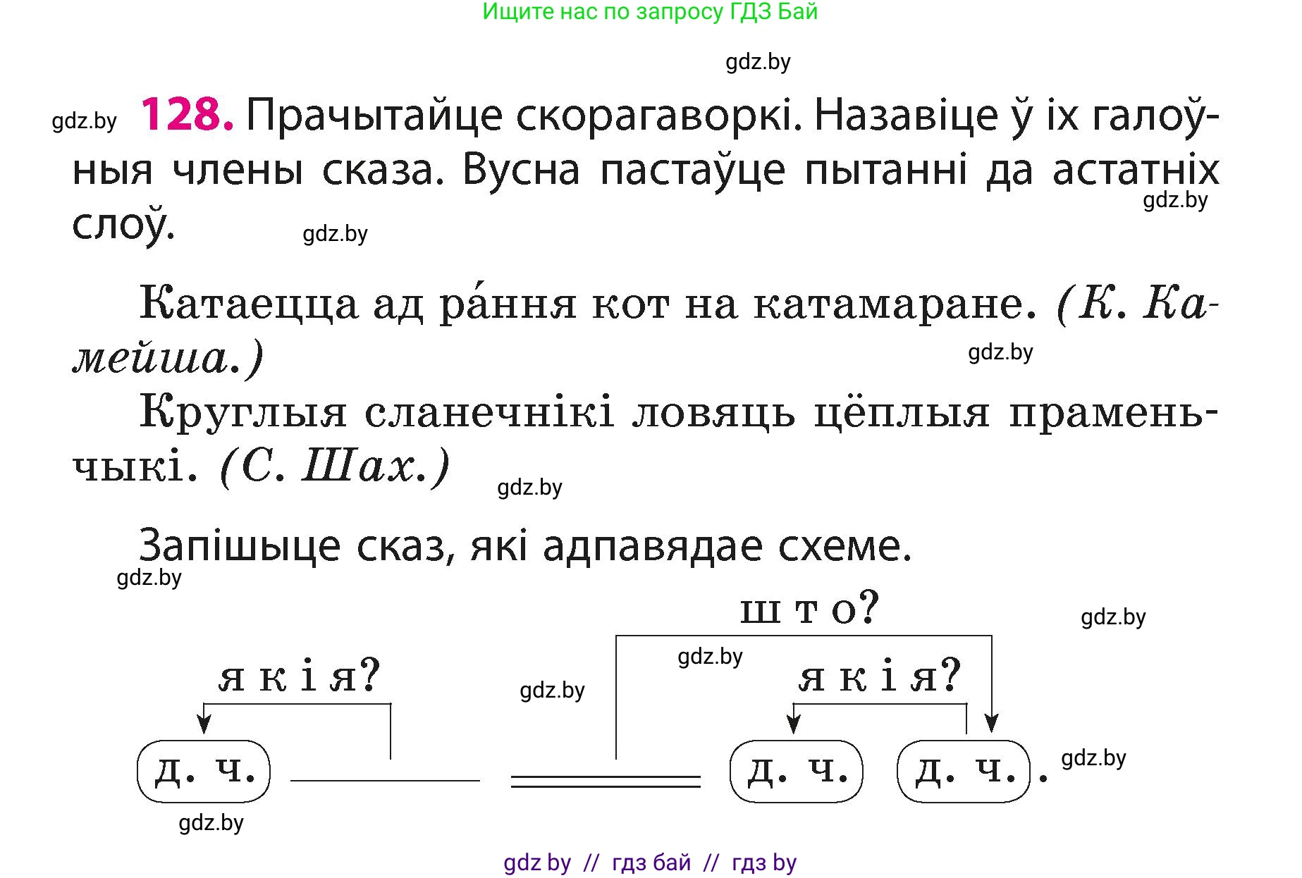 Белорусский язык (Беларуская мова), 3 класс Учебник, автор: Свірыдзенка Вольга Іванаўна, издательство Нацыянальны інстытут адукацыі, Минск, 2023, зелёного цвета, Частка 1, страница 79, номер 128, Условие