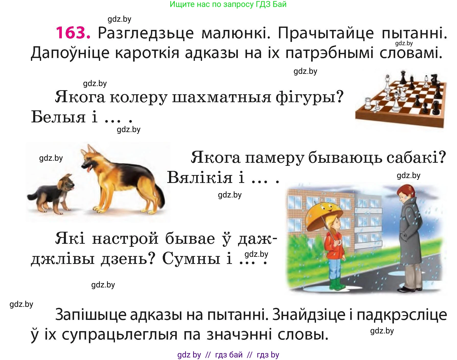 Белорусский язык (Беларуская мова), 3 класс Учебник, автор: Свірыдзенка Вольга Іванаўна, издательство Нацыянальны інстытут адукацыі, Минск, 2023, зелёного цвета, Частка 1, страница 100, номер 163, Условие