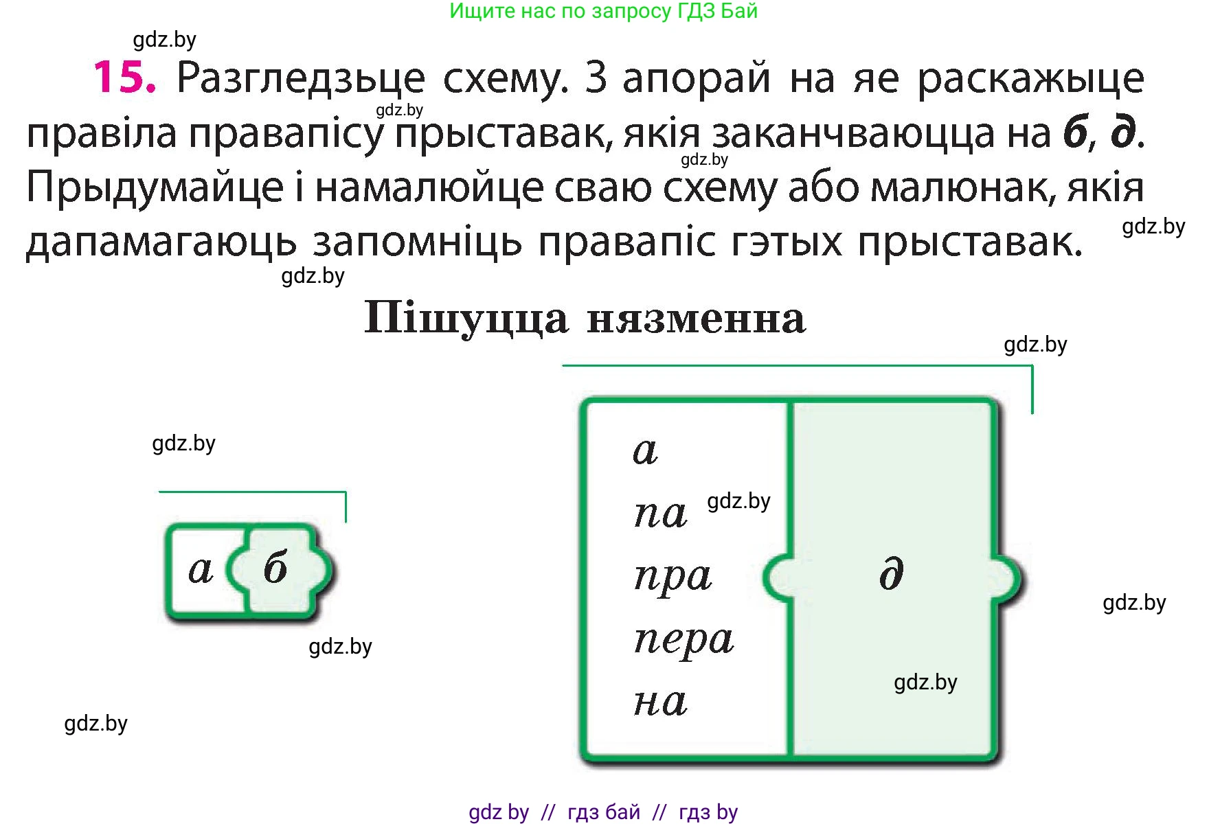 Белорусский язык (Беларуская мова), 3 класс Учебник, автор: Свірыдзенка Вольга Іванаўна, издательство Нацыянальны інстытут адукацыі, Минск, 2023, зелёного цвета, Частка 2, страница 11, номер 15, Условие