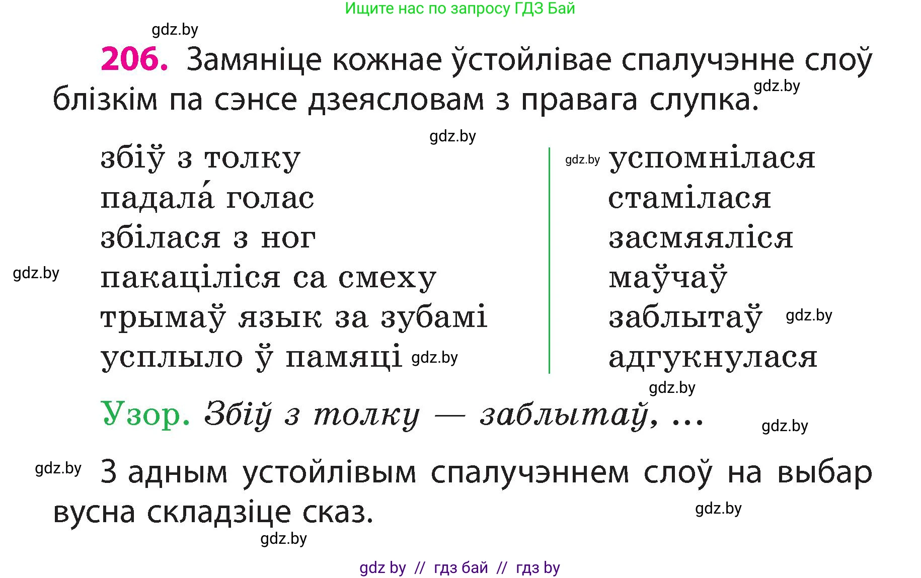 Белорусский язык (Беларуская мова), 3 класс Учебник, автор: Свірыдзенка Вольга Іванаўна, издательство Нацыянальны інстытут адукацыі, Минск, 2023, зелёного цвета, Частка 2, страница 116, номер 206, Условие