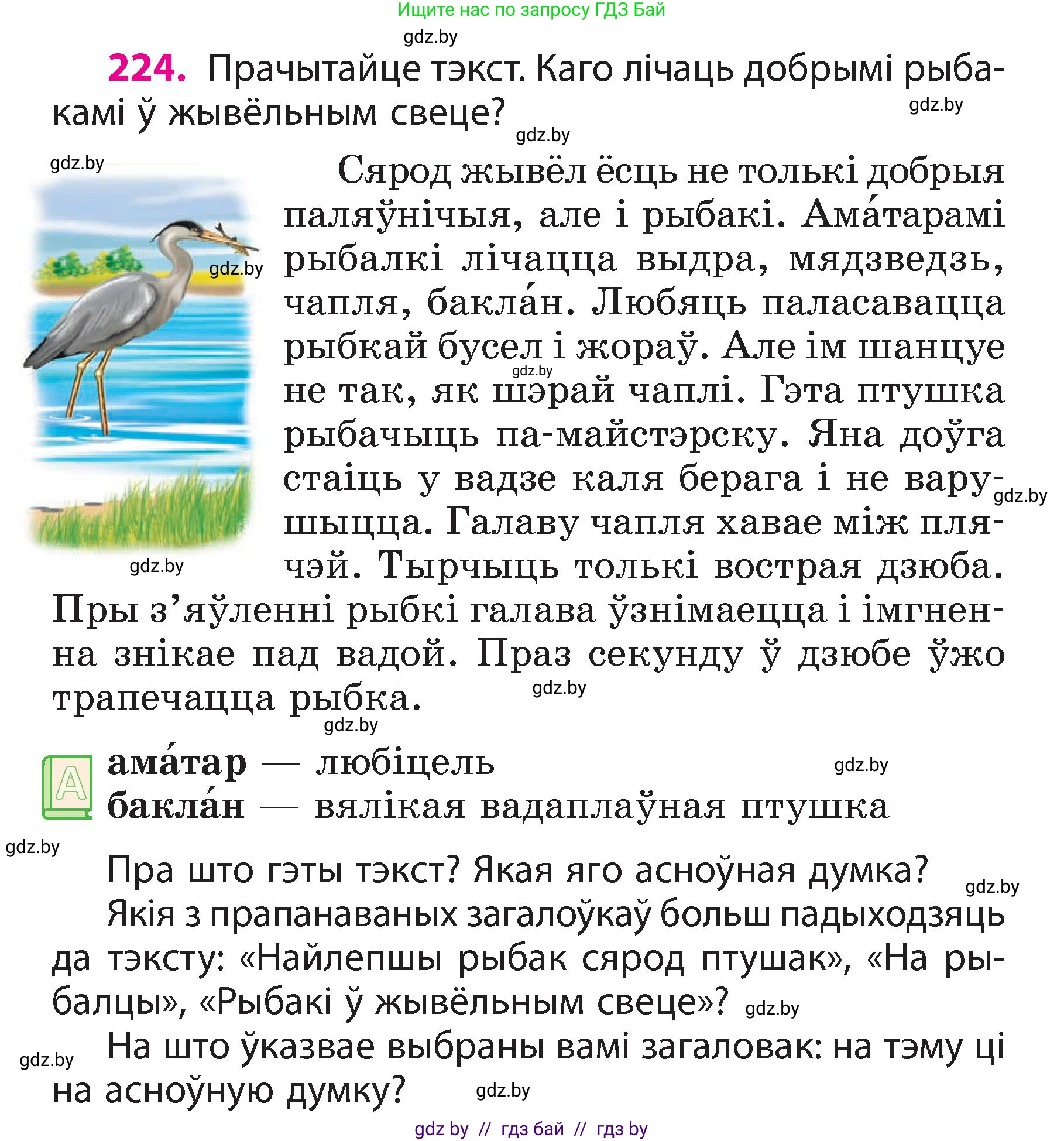 Белорусский язык (Беларуская мова), 3 класс Учебник, автор: Свірыдзенка Вольга Іванаўна, издательство Нацыянальны інстытут адукацыі, Минск, 2023, зелёного цвета, Частка 2, страница 126, номер 224, Условие