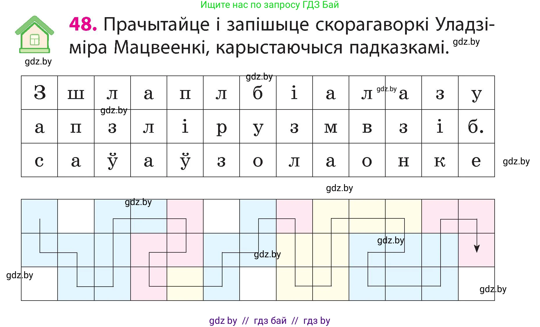 Белорусский язык (Беларуская мова), 3 класс Учебник, автор: Свірыдзенка Вольга Іванаўна, издательство Нацыянальны інстытут адукацыі, Минск, 2023, зелёного цвета, Частка 2, страница 28, номер 48, Условие