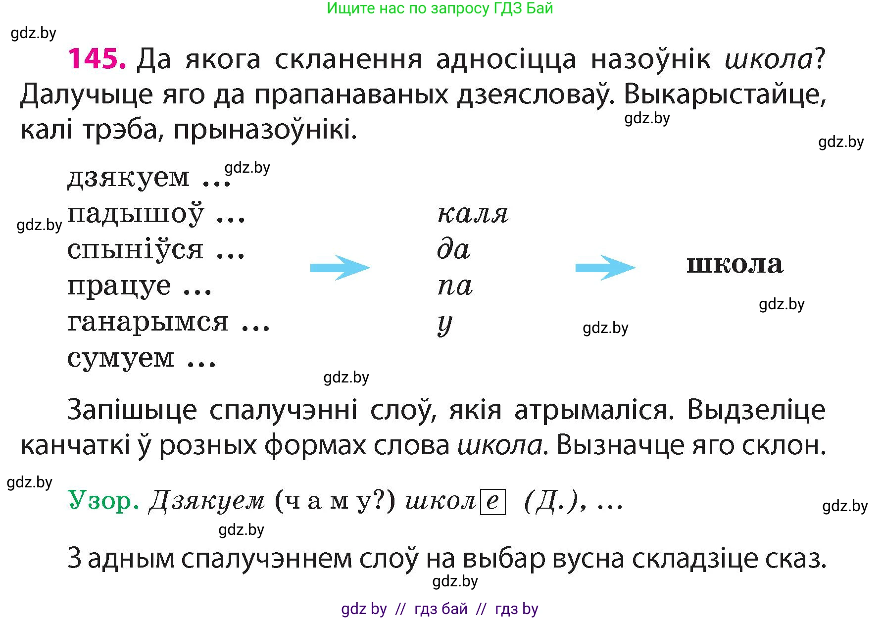 Белорусский язык (Беларуская мова), 4 класс Учебник, автор: Свірыдзенка Вольга Іванаўна, издательство Нацыянальны інстытут адукацыі, Минск, 2024, голубого цвета, Частка 1, страница 90, номер 145, Условие 2024