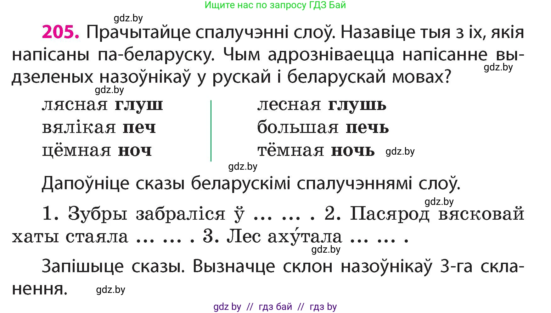 Белорусский язык (Беларуская мова), 4 класс Учебник, автор: Свірыдзенка Вольга Іванаўна, издательство Нацыянальны інстытут адукацыі, Минск, 2024, голубого цвета, Частка 1, страница 123, номер 205, Условие 2024