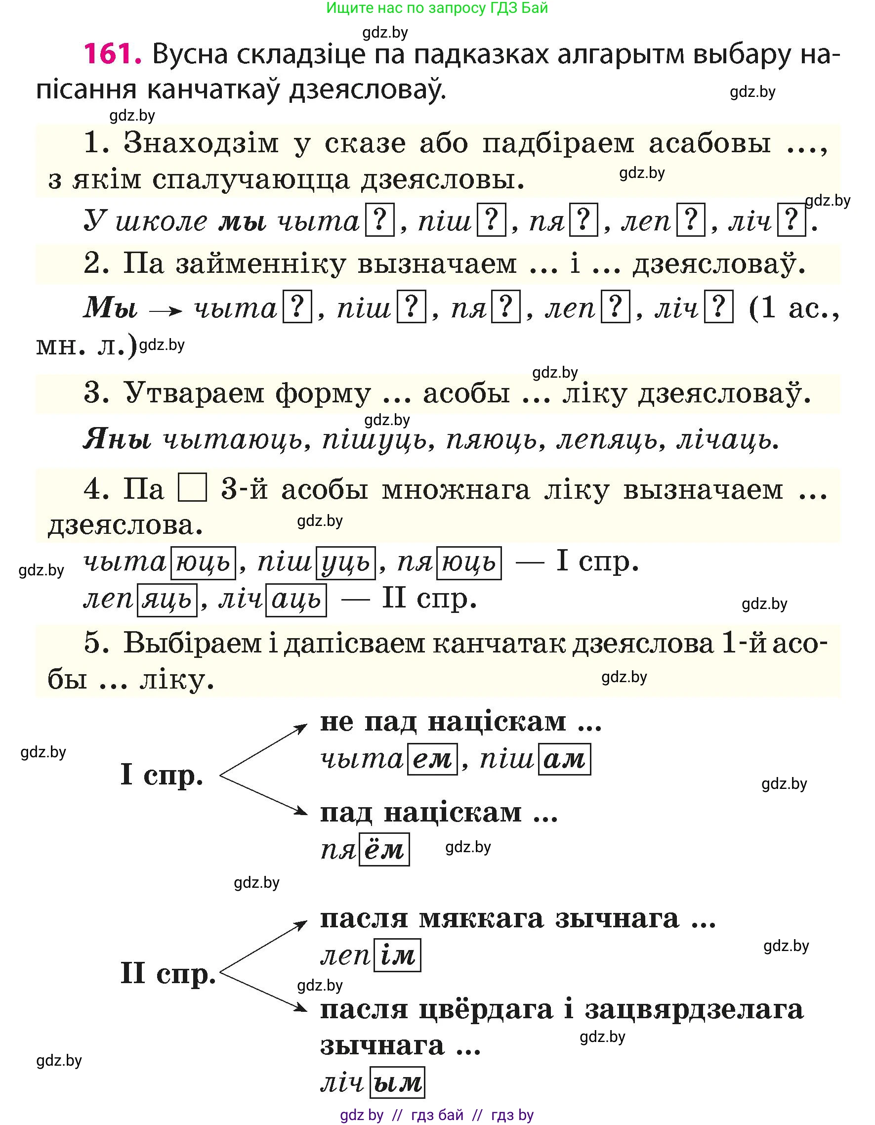 Белорусский язык (Беларуская мова), 4 класс Учебник, автор: Свірыдзенка Вольга Іванаўна, издательство Нацыянальны інстытут адукацыі, Минск, 2024, голубого цвета, Частка 2, страница 96, номер 161, Условие 2024