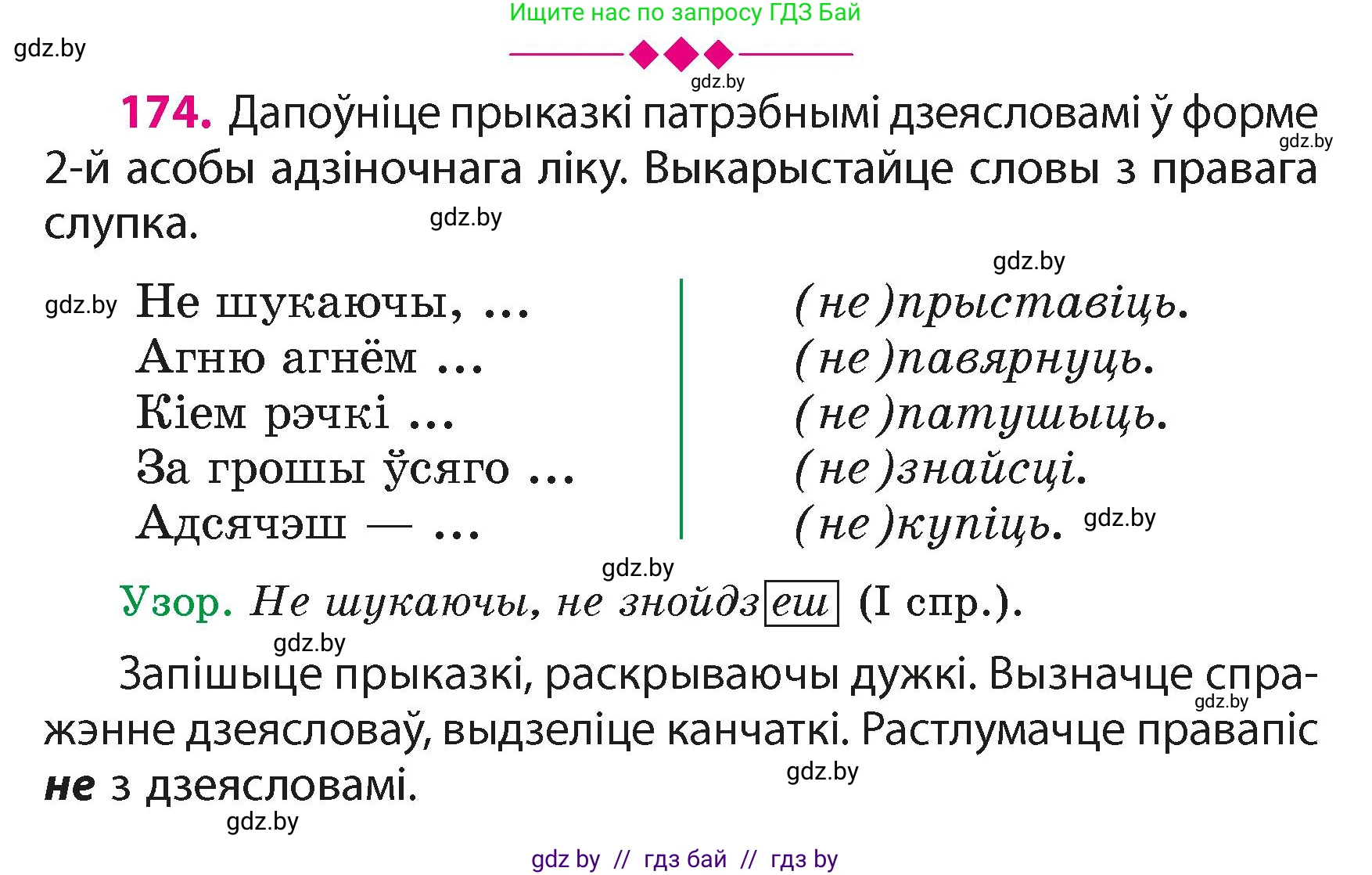 Белорусский язык (Беларуская мова), 4 класс Учебник, автор: Свірыдзенка Вольга Іванаўна, издательство Нацыянальны інстытут адукацыі, Минск, 2024, голубого цвета, Частка 2, страница 102, номер 174, Условие 2024