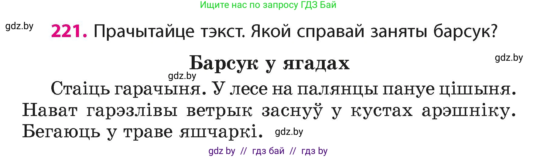 Белорусский язык (Беларуская мова), 4 класс Учебник, автор: Свірыдзенка Вольга Іванаўна, издательство Нацыянальны інстытут адукацыі, Минск, 2024, голубого цвета, Частка 2, страница 124, номер 221, Условие 2024