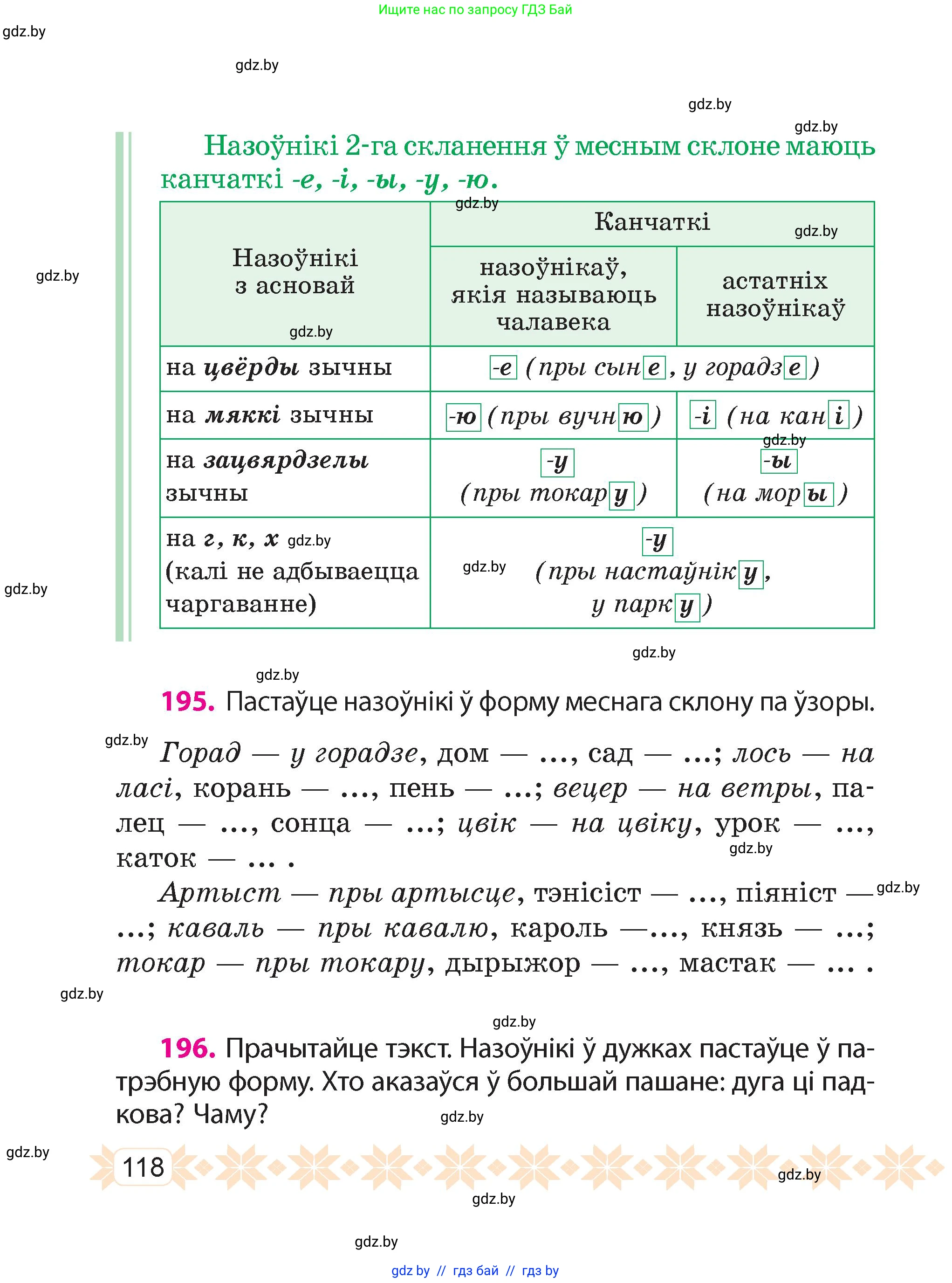 Белорусский язык (Беларуская мова), 4 класс Учебник, автор: Свірыдзенка Вольга Іванаўна, издательство Нацыянальны інстытут адукацыі, Минск, 2024, голубого цвета, Частка 1, страница 118