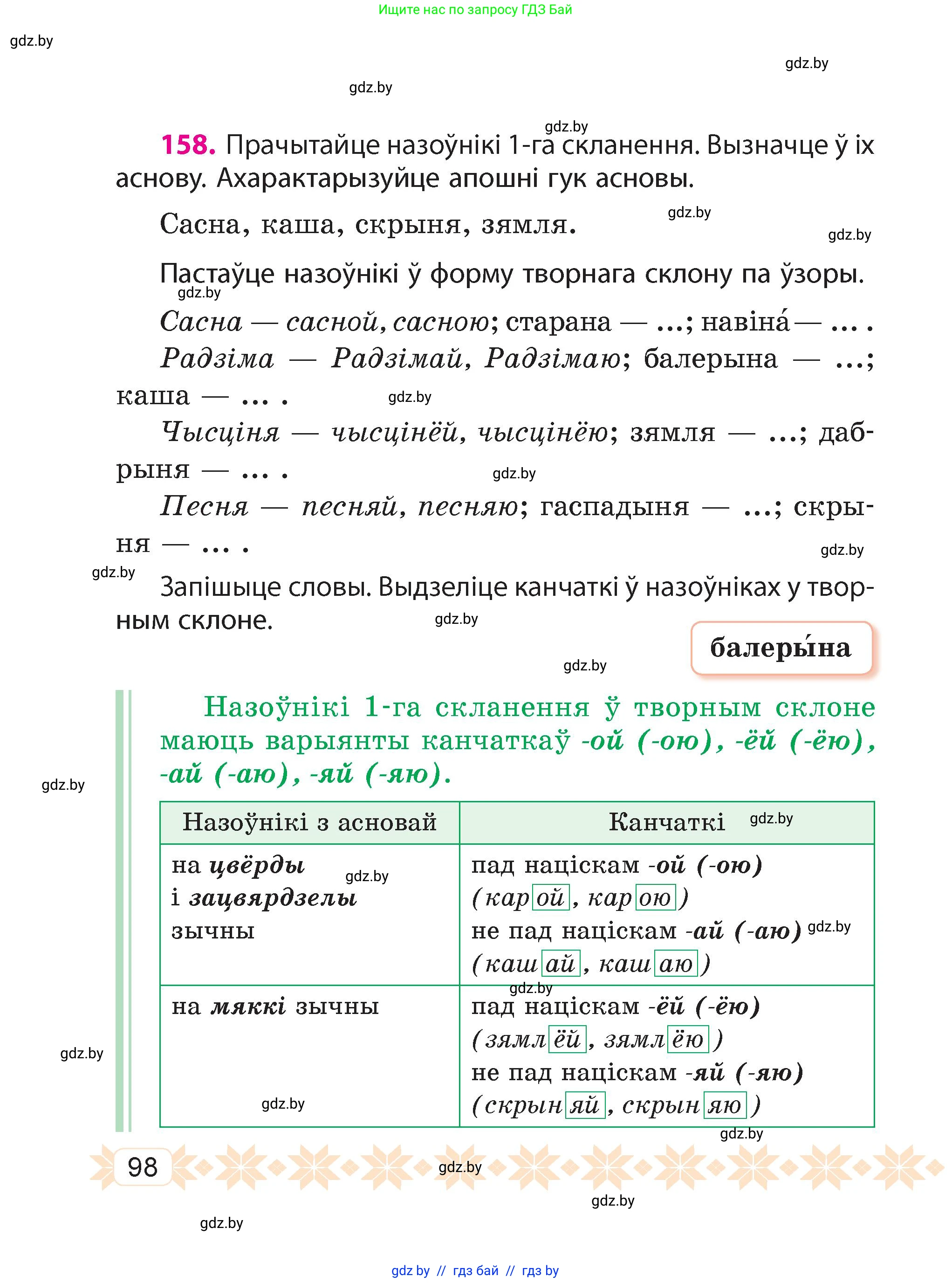 Белорусский язык (Беларуская мова), 4 класс Учебник, автор: Свірыдзенка Вольга Іванаўна, издательство Нацыянальны інстытут адукацыі, Минск, 2024, голубого цвета, Частка 1, страница 98