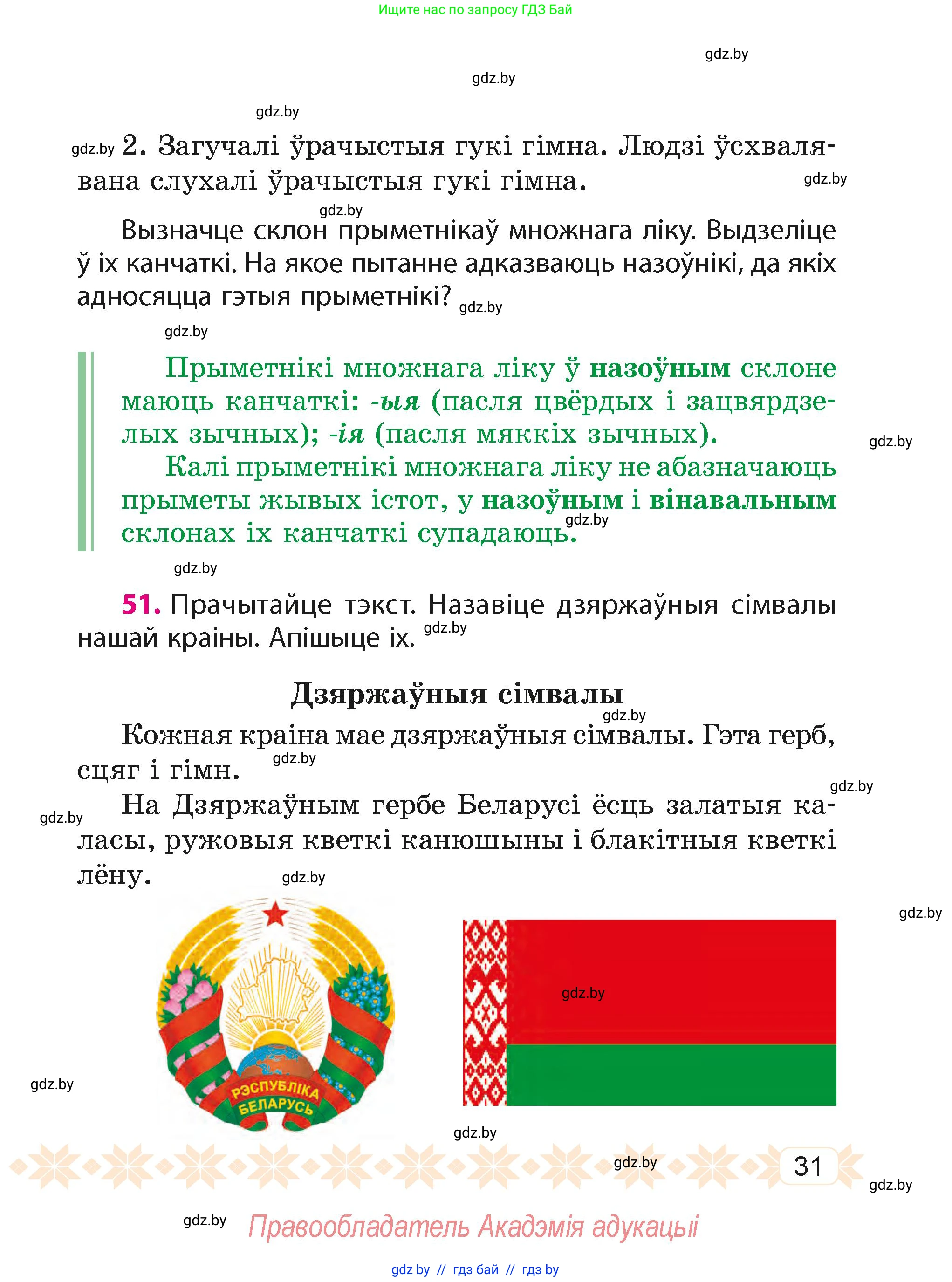 Белорусский язык (Беларуская мова), 4 класс Учебник, автор: Свірыдзенка Вольга Іванаўна, издательство Нацыянальны інстытут адукацыі, Минск, 2024, голубого цвета, Частка 2, страница 31