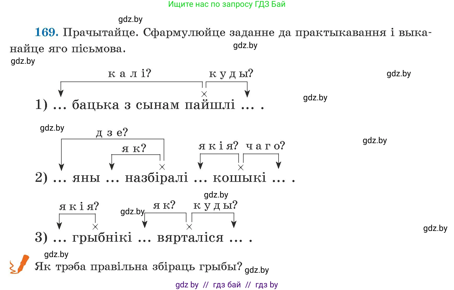 Белорусский язык (Беларуская мова), 5 класс Учебник, авторы: Валочка Ганна Міхайлаўна, Зелянко Вольга Уладзіміраўна, Мартынкевіч Святлана Васільеўна, Якуба Святлана Міхайлаўна, издательство Акадэмія адукацыі, Минск, 2024, голубого цвета, Частка 1, страница 105, номер 169, Условие