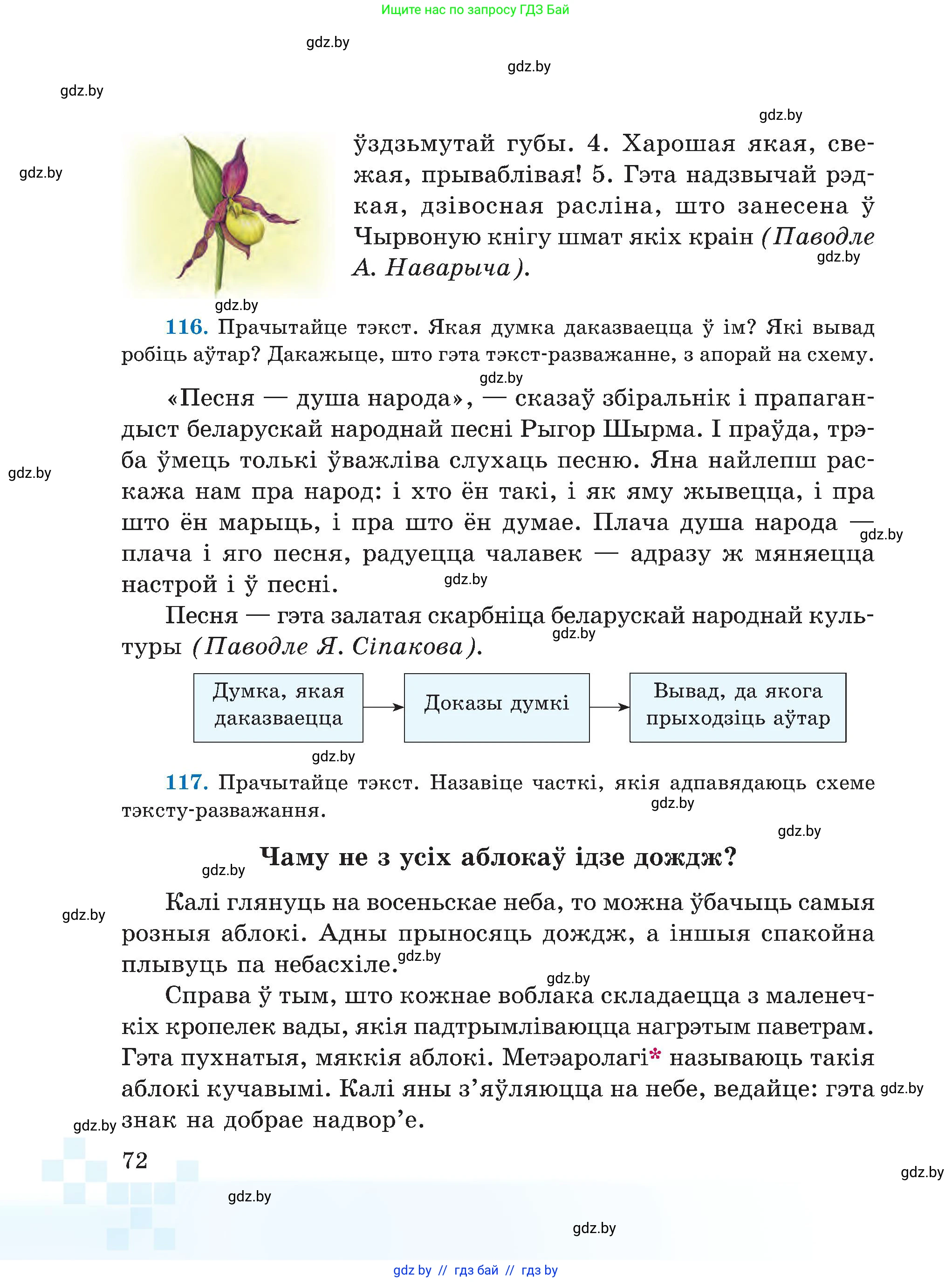Белорусский язык (Беларуская мова), 5 класс Учебник, авторы: Валочка Ганна Міхайлаўна, Зелянко Вольга Уладзіміраўна, Мартынкевіч Святлана Васільеўна, Якуба Святлана Міхайлаўна, издательство Акадэмія адукацыі, Минск, 2024, голубого цвета, Частка 1, страница 46, номер 72, Условие