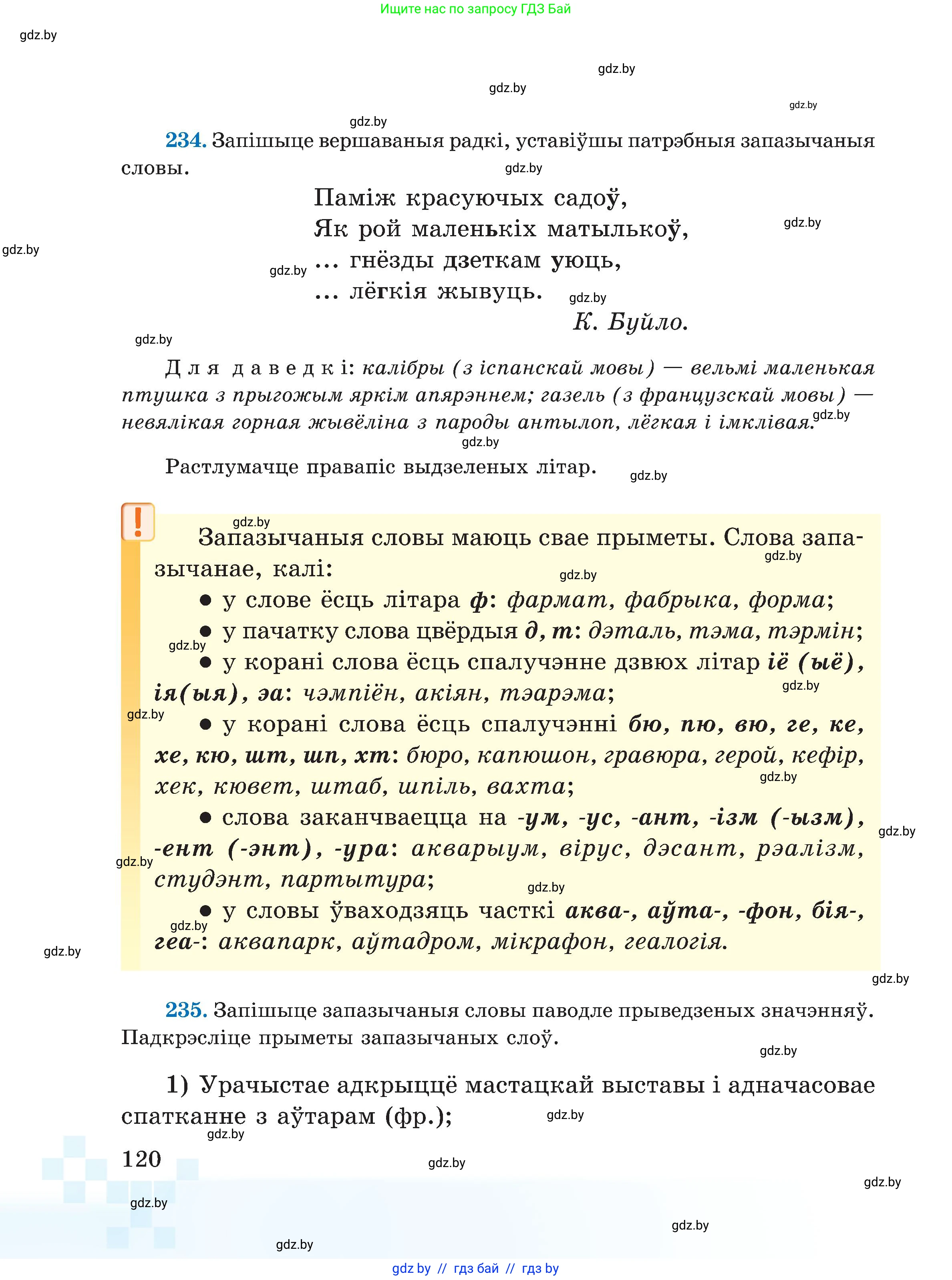 Белорусский язык (Беларуская мова), 5 класс Учебник, авторы: Валочка Ганна Міхайлаўна, Зелянко Вольга Уладзіміраўна, Мартынкевіч Святлана Васільеўна, Якуба Святлана Міхайлаўна, издательство Акадэмія адукацыі, Минск, 2024, голубого цвета, Частка 2, страница 60, номер 120, Условие