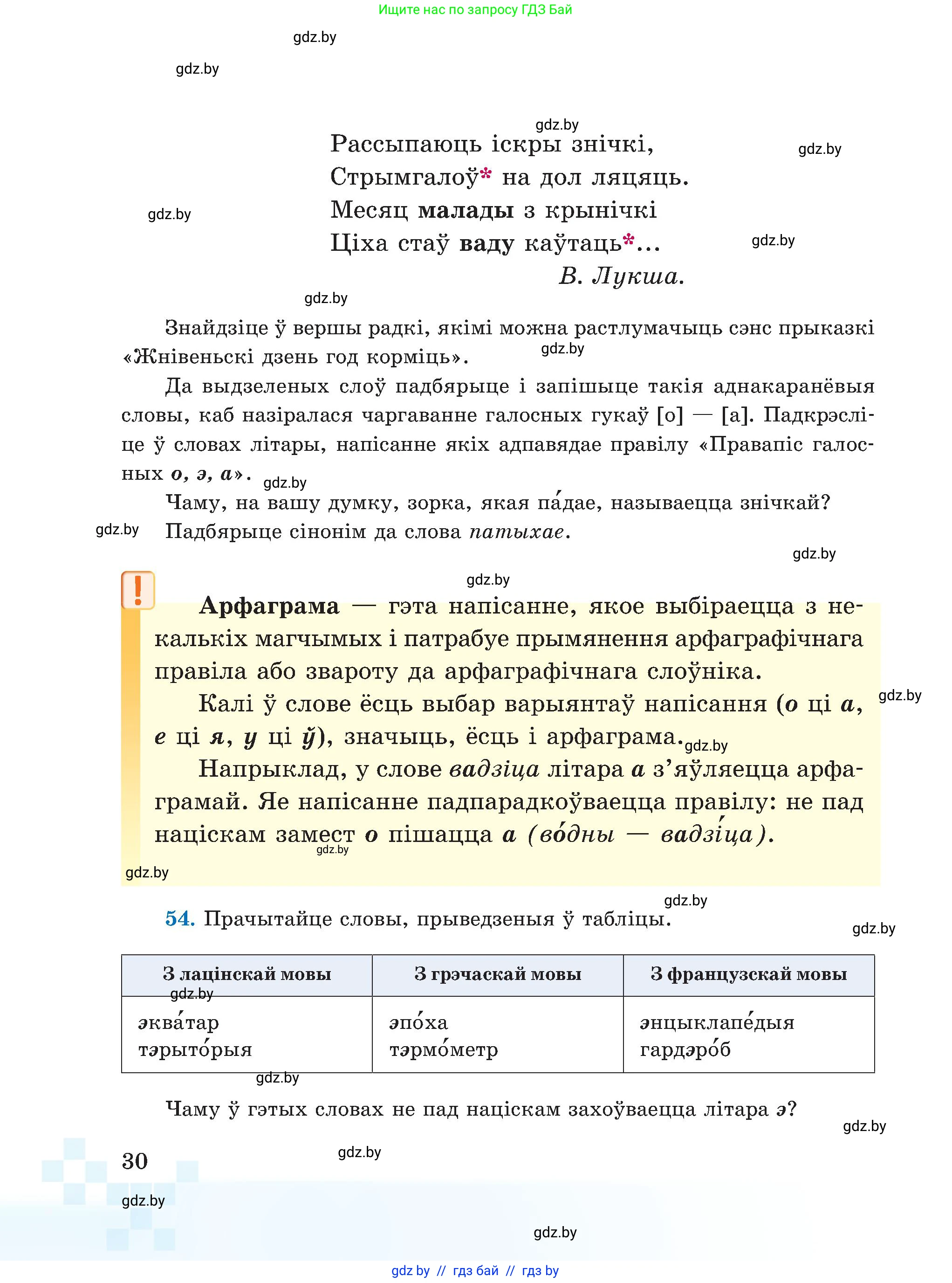 Белорусский язык (Беларуская мова), 5 класс Учебник, авторы: Валочка Ганна Міхайлаўна, Зелянко Вольга Уладзіміраўна, Мартынкевіч Святлана Васільеўна, Якуба Святлана Міхайлаўна, издательство Акадэмія адукацыі, Минск, 2024, голубого цвета, Частка 2, страница 21, номер 30, Условие