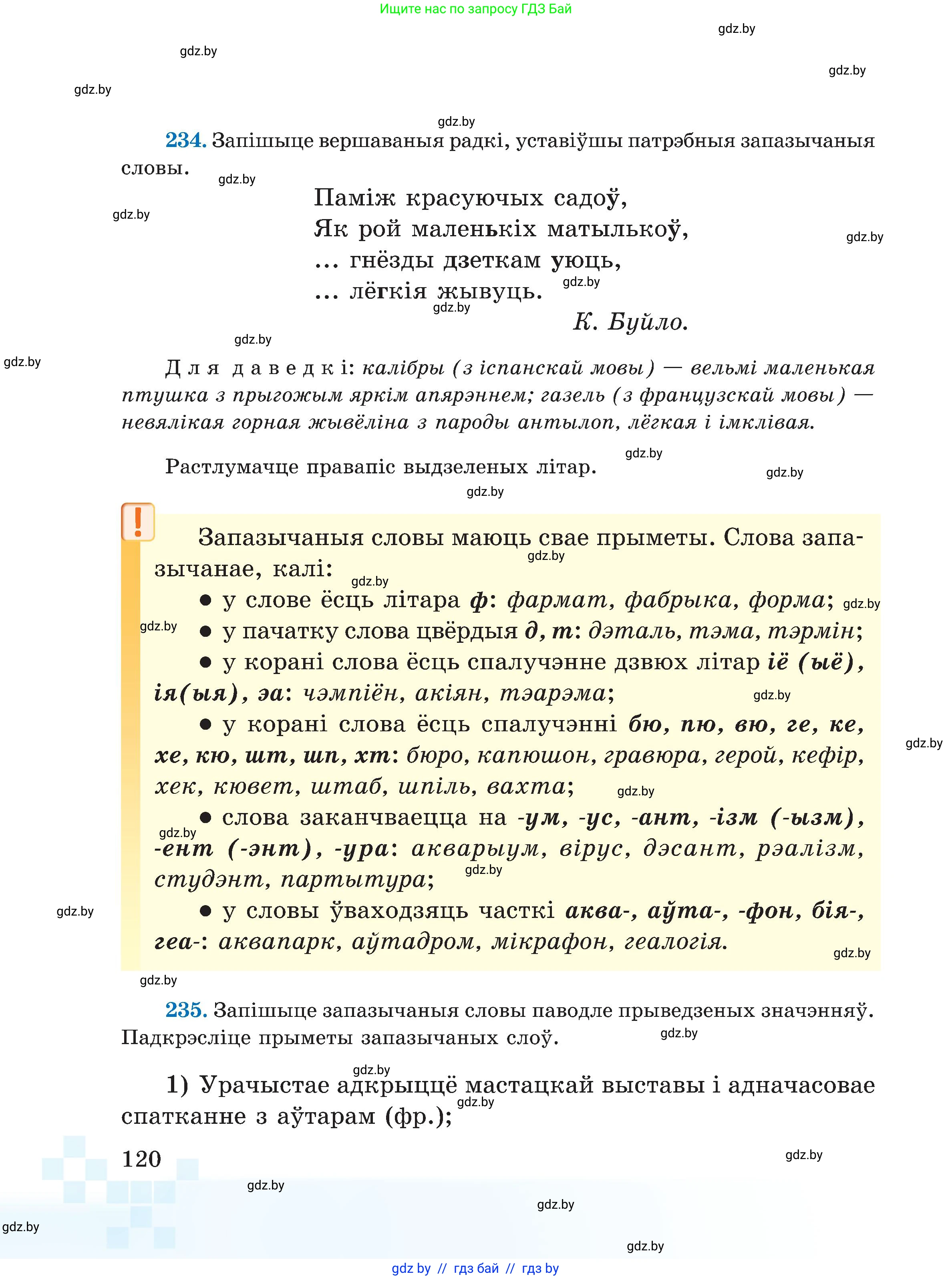 Белорусский язык (Беларуская мова), 5 класс Учебник, авторы: Валочка Ганна Міхайлаўна, Зелянко Вольга Уладзіміраўна, Мартынкевіч Святлана Васільеўна, Якуба Святлана Міхайлаўна, издательство Акадэмія адукацыі, Минск, 2024, голубого цвета, Частка 2, страница 120