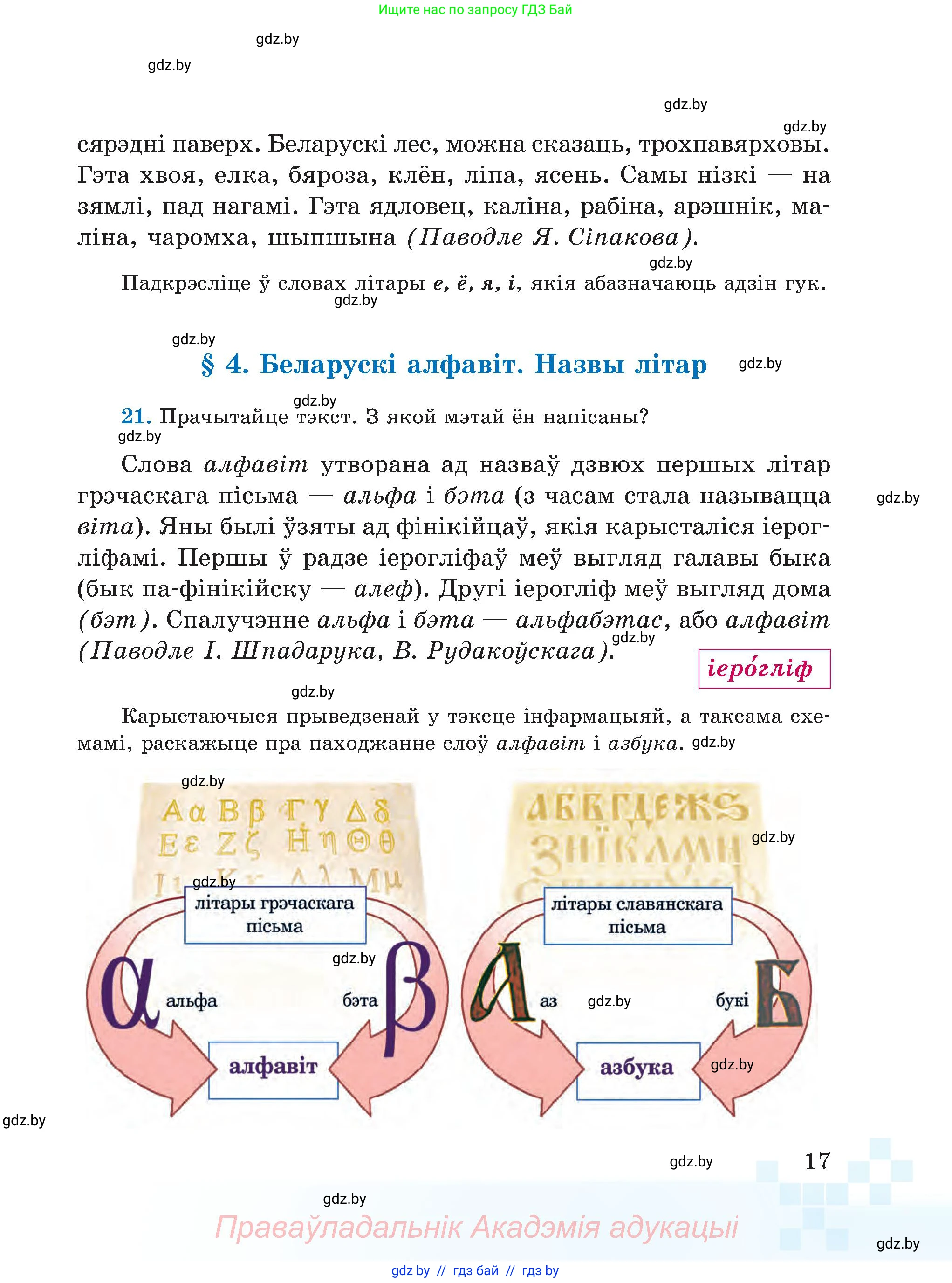 Белорусский язык (Беларуская мова), 5 класс Учебник, авторы: Валочка Ганна Міхайлаўна, Зелянко Вольга Уладзіміраўна, Мартынкевіч Святлана Васільеўна, Якуба Святлана Міхайлаўна, издательство Акадэмія адукацыі, Минск, 2024, голубого цвета, Частка 2, страница 17