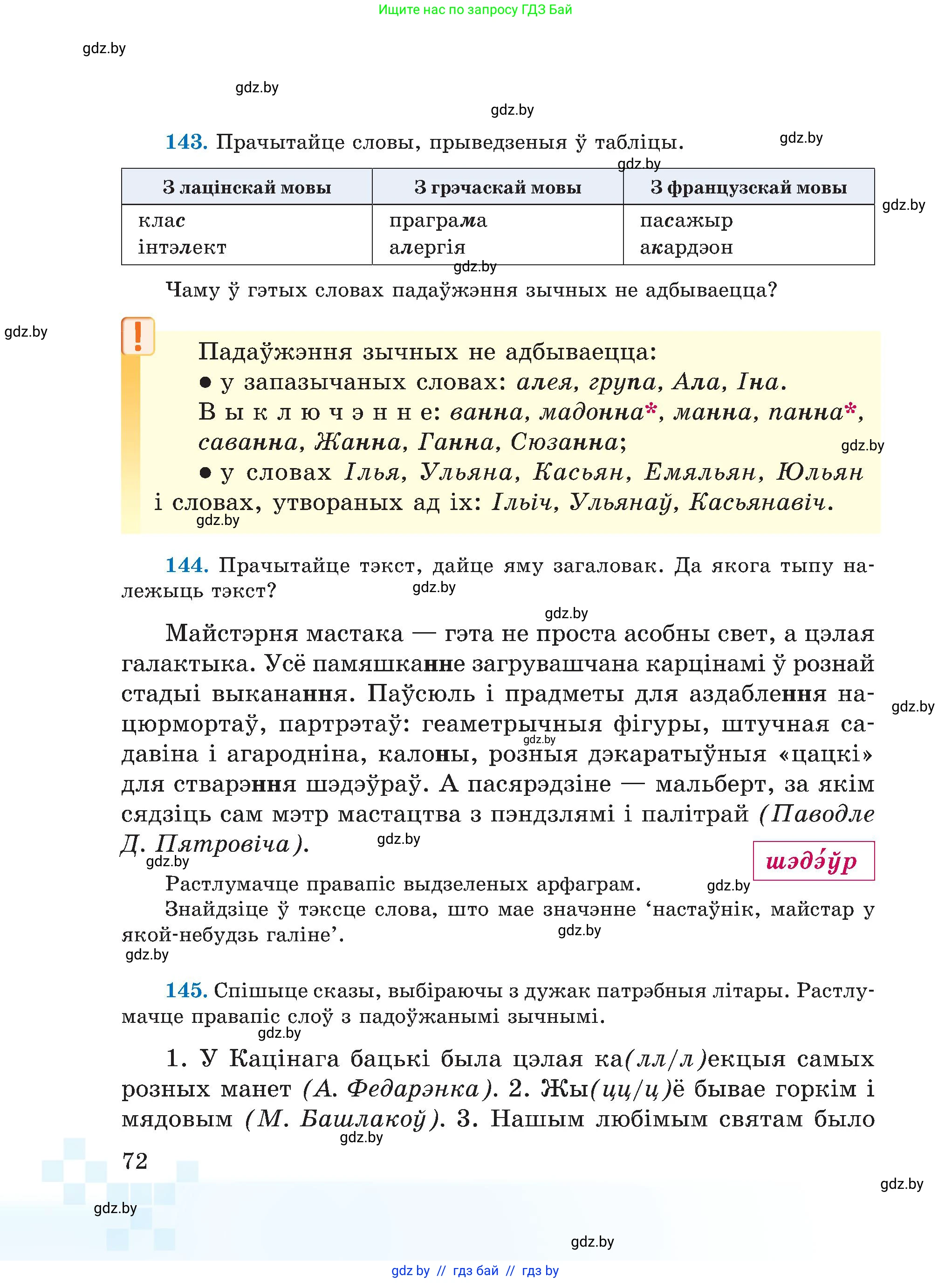 Белорусский язык (Беларуская мова), 5 класс Учебник, авторы: Валочка Ганна Міхайлаўна, Зелянко Вольга Уладзіміраўна, Мартынкевіч Святлана Васільеўна, Якуба Святлана Міхайлаўна, издательство Акадэмія адукацыі, Минск, 2024, голубого цвета, Частка 2, страница 72