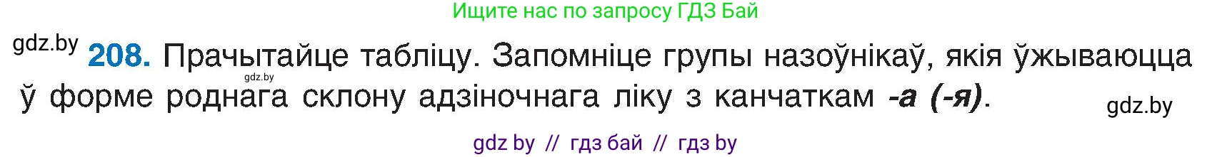 Белорусский язык (Беларуская мова), 6 класс Учебник, авторы: Валочка Ганна Міхайлаўна, Зелянко Вольга Уладзіміраўна, Мартынкевіч Святлана Васільеўна, Якуба Святлана Міхайлаўна, Бажкова Т І, издательство Акадэмія адукацыі, Минск, 2025, страница 106, номер 208, Условие 2025