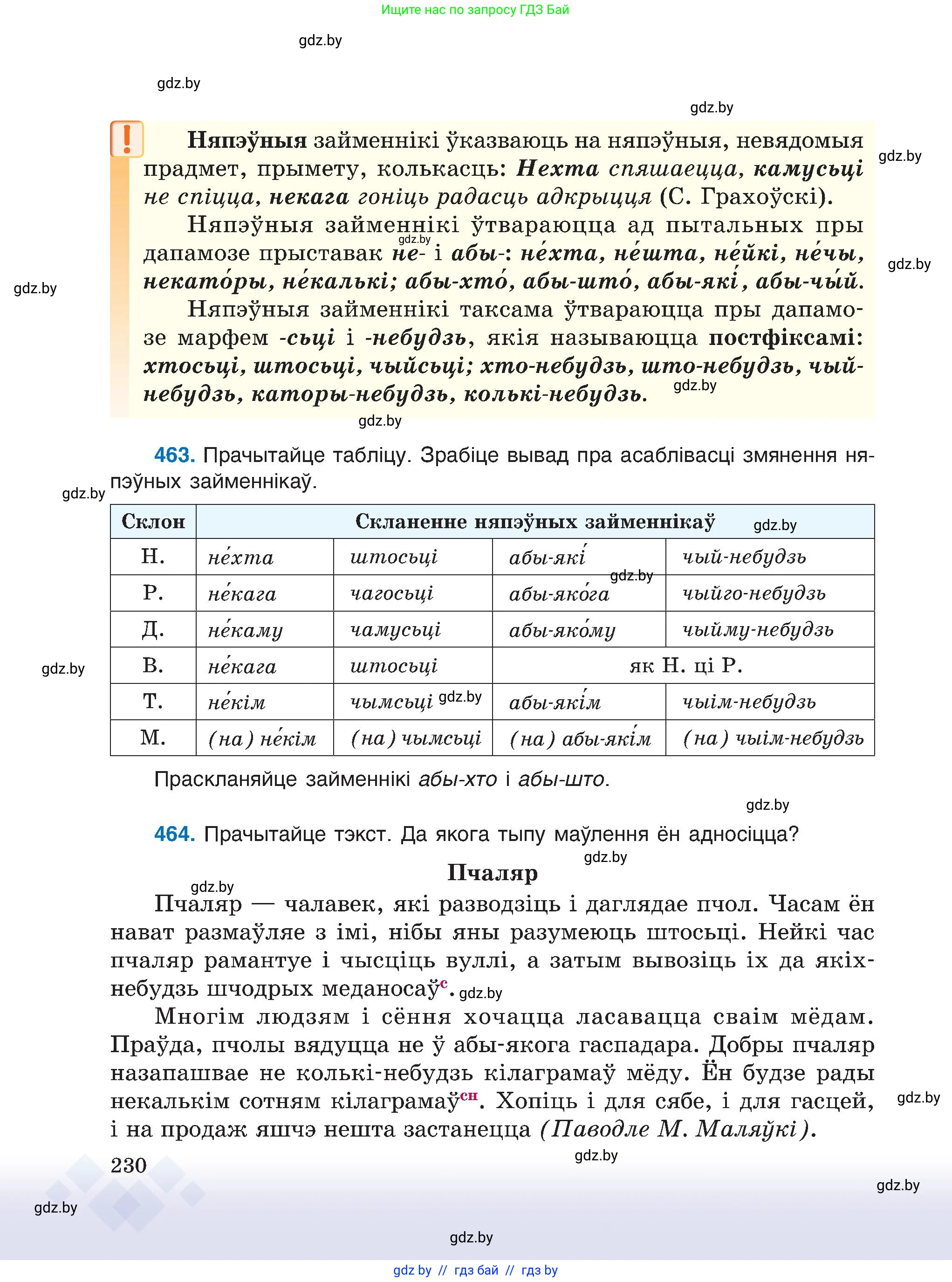 Белорусский язык (Беларуская мова), 6 класс Учебник, авторы: Валочка Ганна Міхайлаўна, Зелянко Вольга Уладзіміраўна, Мартынкевіч Святлана Васільеўна, Якуба Святлана Міхайлаўна, Бажкова Т І, издательство Акадэмія адукацыі, Минск, 2025, страница 230