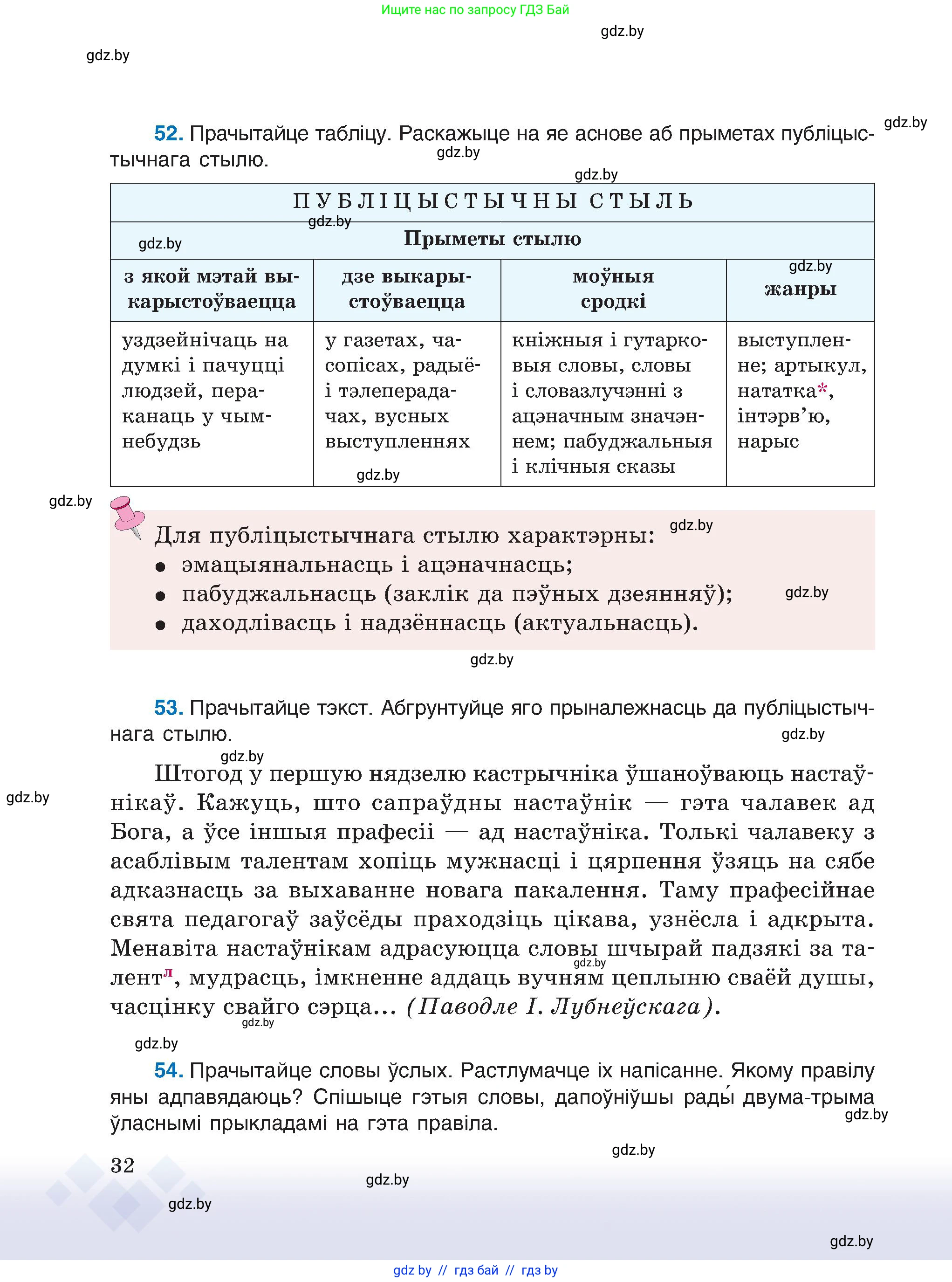 Белорусский язык (Беларуская мова), 6 класс Учебник, авторы: Валочка Ганна Міхайлаўна, Зелянко Вольга Уладзіміраўна, Мартынкевіч Святлана Васільеўна, Якуба Святлана Міхайлаўна, Бажкова Т І, издательство Акадэмія адукацыі, Минск, 2025, страница 32
