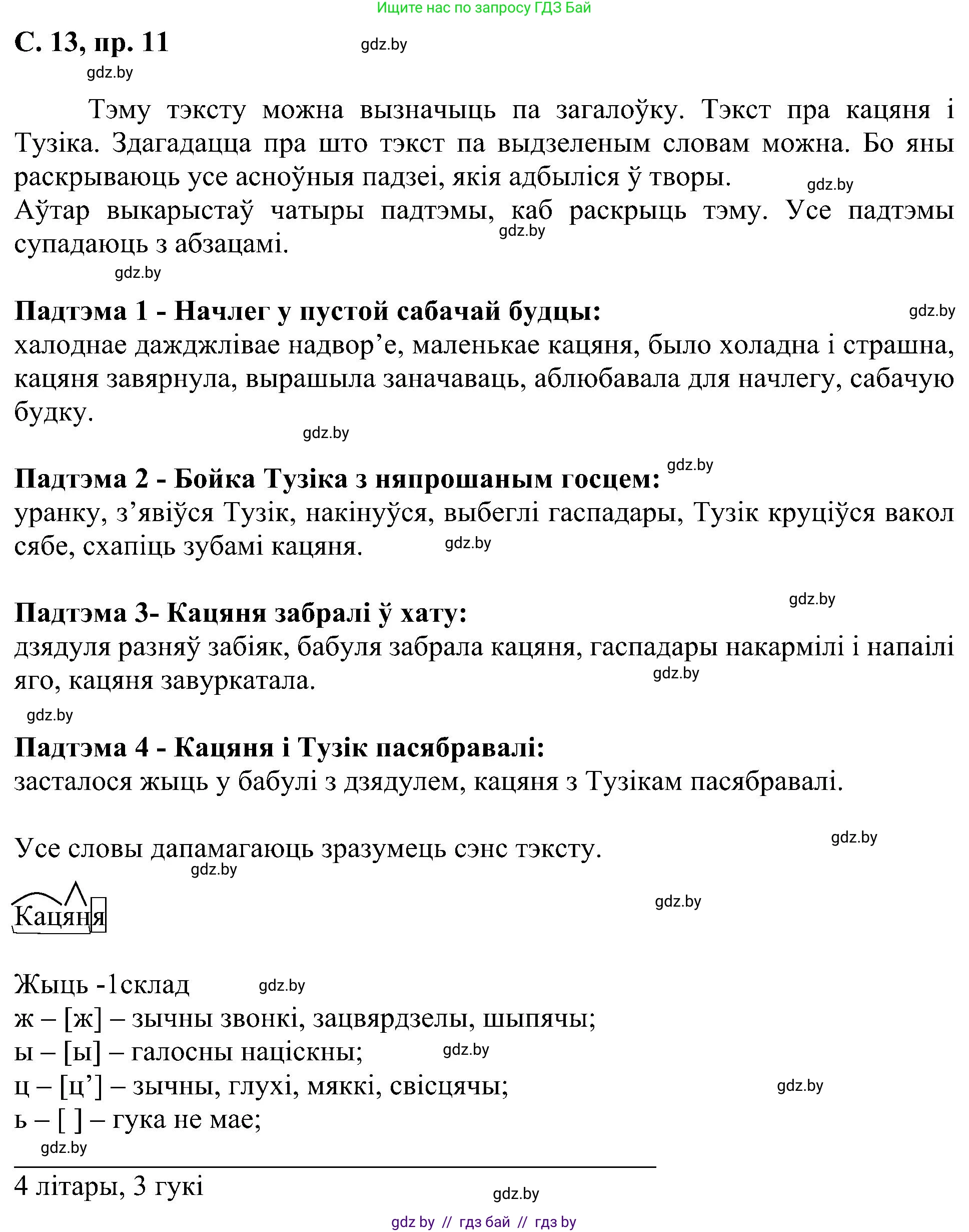 Белорусский язык (Беларуская мова), 6 класс Учебник, авторы: Валочка Ганна Міхайлаўна, Зелянко Вольга Уладзіміраўна, Мартынкевіч Святлана Васільеўна, Якуба Святлана Міхайлаўна, Бажкова Т І, издательство Акадэмія адукацыі, Минск, 2025, страница 13, номер 11, Решение