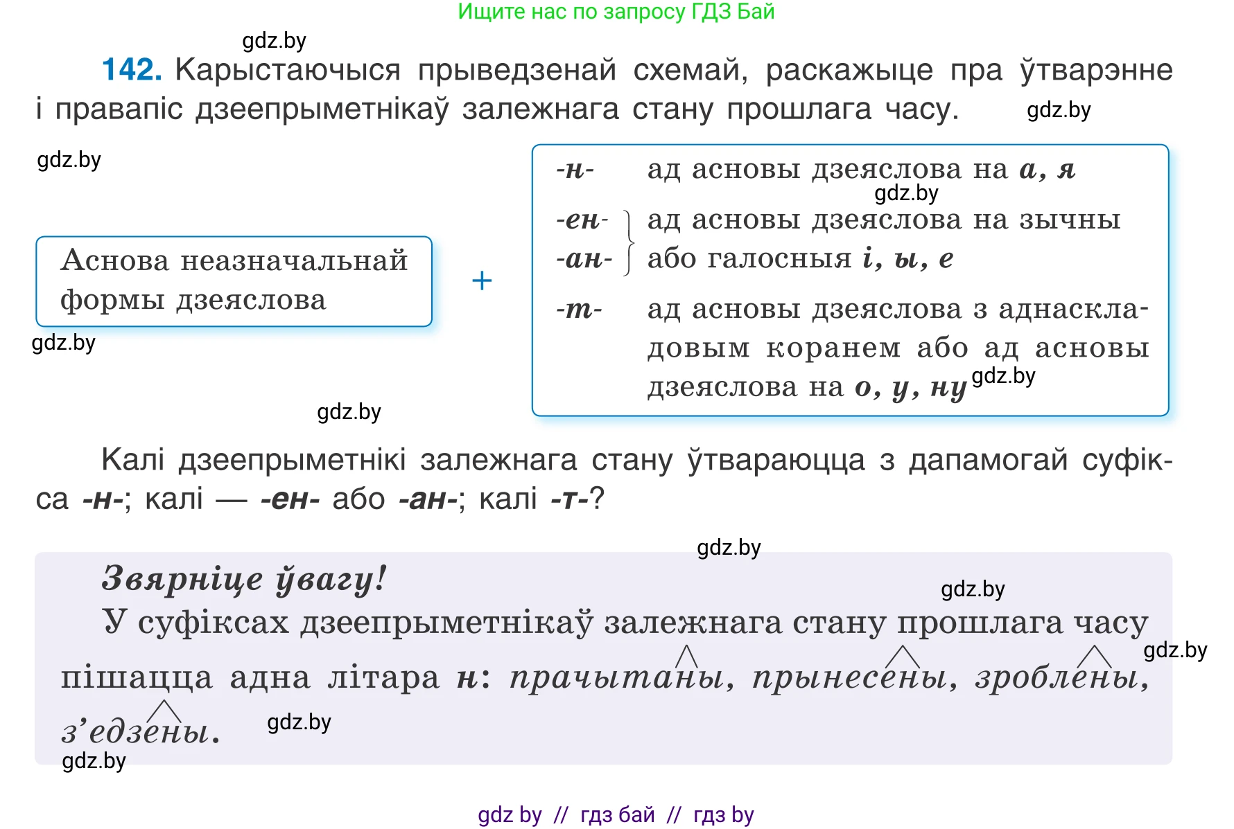 Белорусский язык (Беларуская мова), 7 класс Учебник, авторы: Валочка Ганна Міхайлаўна, Зелянко Вольга Уладзіміраўна, Язерская Святлана Анатольеўна, издательство Нацыянальны інстытут адукацыі, Минск, 2020, страница 85, номер 142, Условие