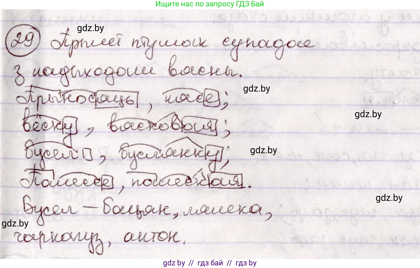 Белорусский язык (Беларуская мова), 7 класс Учебник, авторы: Валочка Ганна Міхайлаўна, Зелянко Вольга Уладзіміраўна, Язерская Святлана Анатольеўна, издательство Нацыянальны інстытут адукацыі, Минск, 2020, страница 23, номер 29, Решение