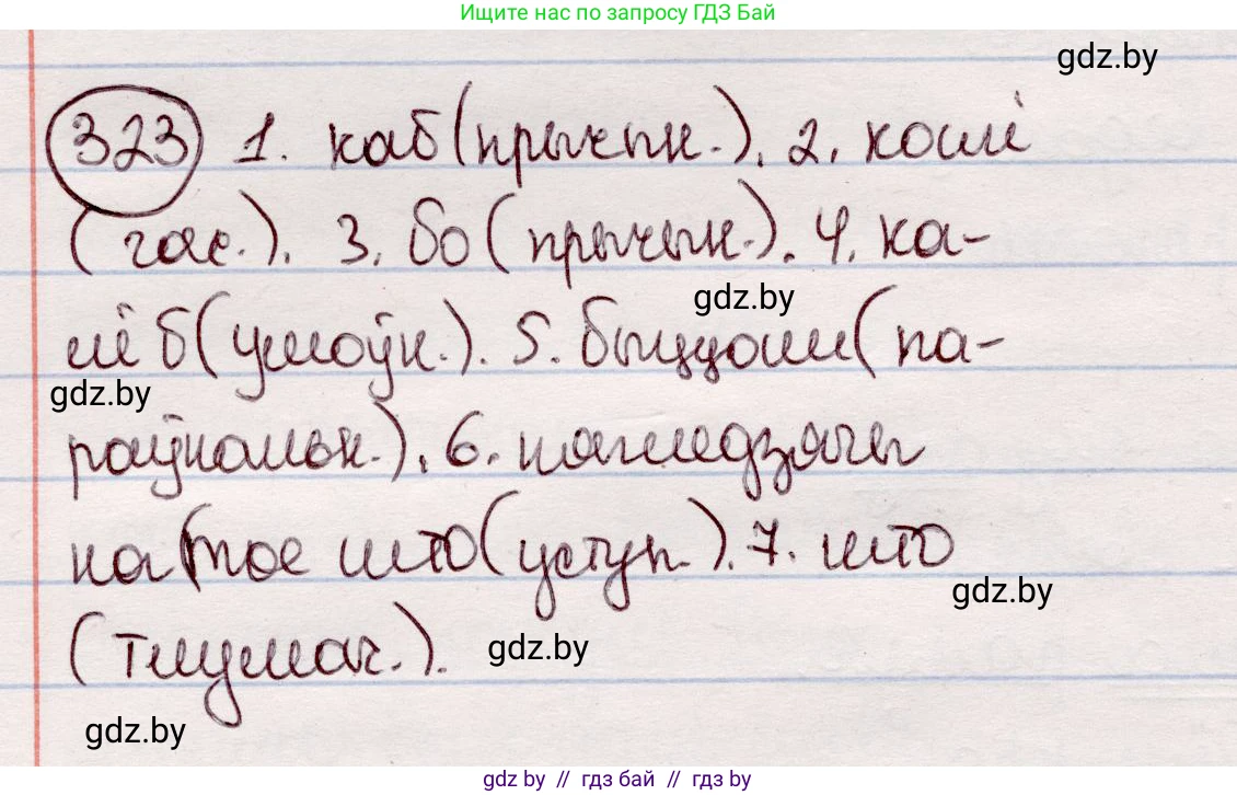 Белорусский язык (Беларуская мова), 7 класс Учебник, авторы: Валочка Ганна Міхайлаўна, Зелянко Вольга Уладзіміраўна, Язерская Святлана Анатольеўна, издательство Нацыянальны інстытут адукацыі, Минск, 2020, страница 192, номер 323, Решение
