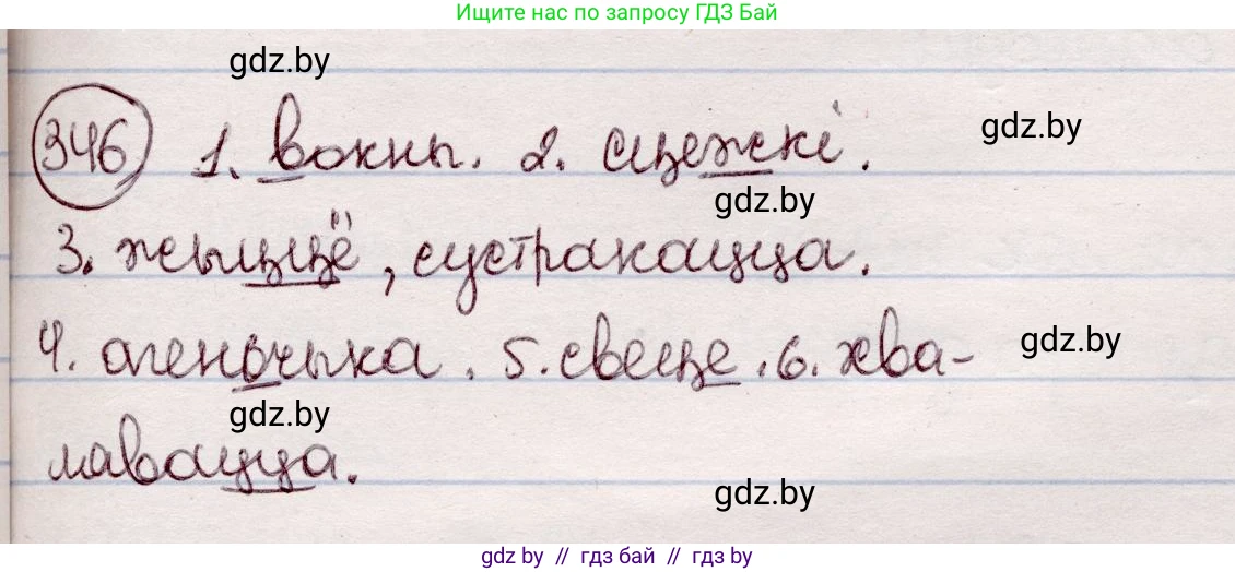 Белорусский язык (Беларуская мова), 7 класс Учебник, авторы: Валочка Ганна Міхайлаўна, Зелянко Вольга Уладзіміраўна, Язерская Святлана Анатольеўна, издательство Нацыянальны інстытут адукацыі, Минск, 2020, страница 206, номер 346, Решение