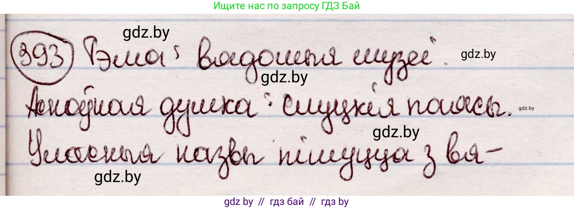 Белорусский язык (Беларуская мова), 7 класс Учебник, авторы: Валочка Ганна Міхайлаўна, Зелянко Вольга Уладзіміраўна, Язерская Святлана Анатольеўна, издательство Нацыянальны інстытут адукацыі, Минск, 2020, страница 228, номер 393, Решение