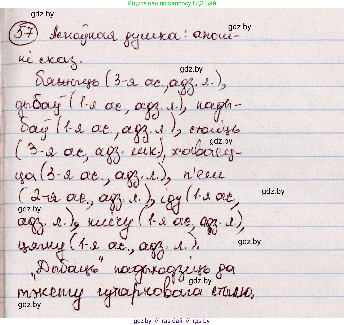 Белорусский язык (Беларуская мова), 7 класс Учебник, авторы: Валочка Ганна Міхайлаўна, Зелянко Вольга Уладзіміраўна, Язерская Святлана Анатольеўна, издательство Нацыянальны інстытут адукацыі, Минск, 2020, страница 38, номер 57, Решение