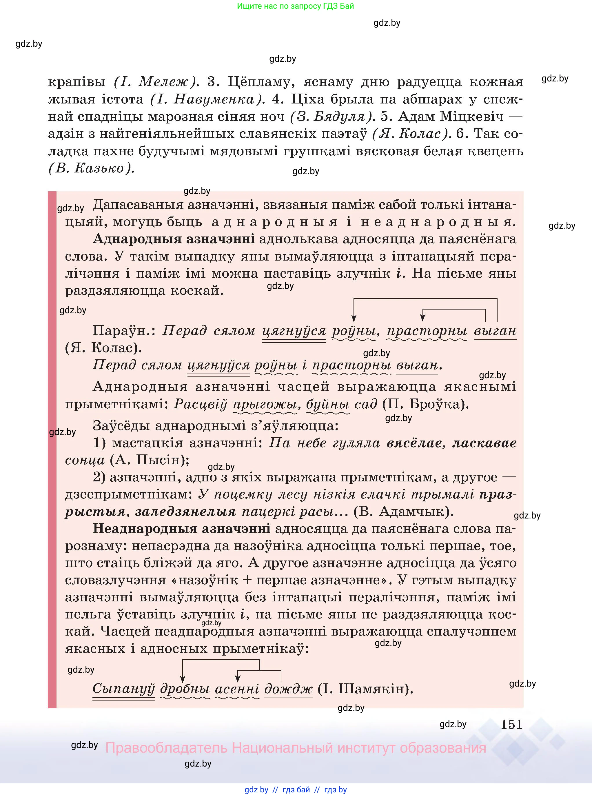 Белорусский язык (Беларуская мова), 8 класс Учебник, авторы: Бадзевіч Зінаіда Іванаўна, Саматыя Ірына Мікалаеўна, издательство Нацыянальны інстытут адукацыі, Минск, 2020, страница 151