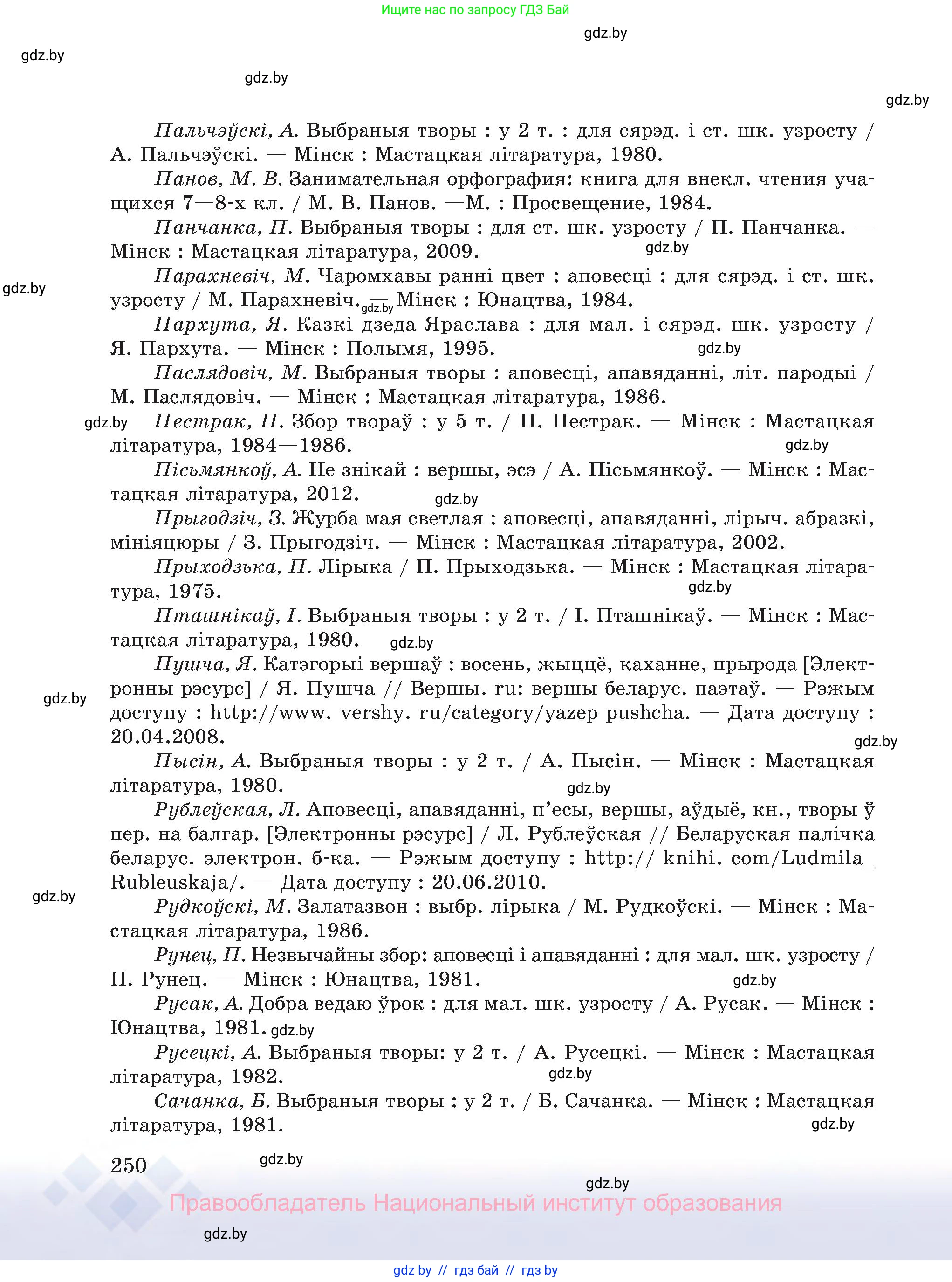 Белорусский язык (Беларуская мова), 8 класс Учебник, авторы: Бадзевіч Зінаіда Іванаўна, Саматыя Ірына Мікалаеўна, издательство Нацыянальны інстытут адукацыі, Минск, 2020, страница 250