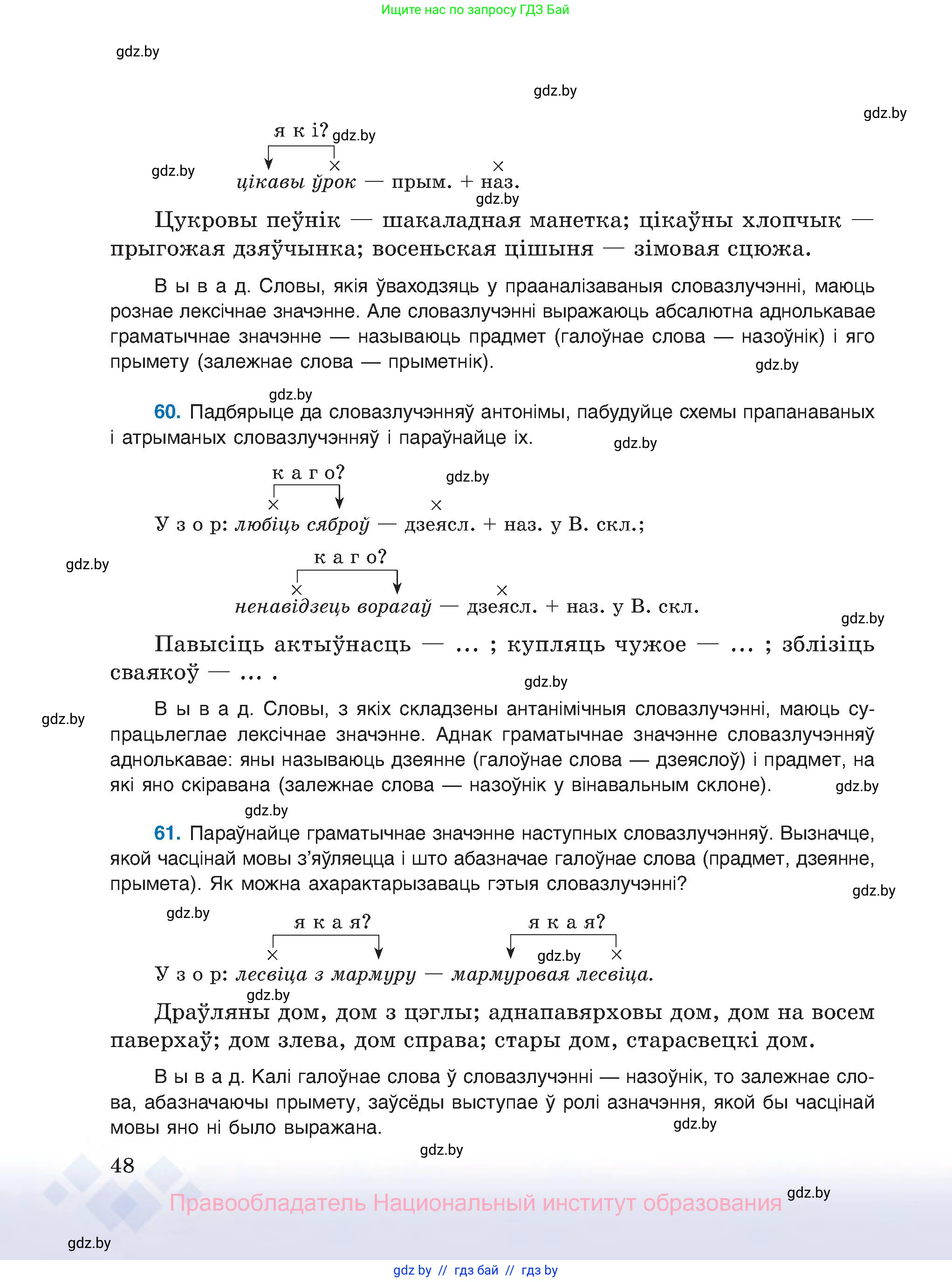 Белорусский язык (Беларуская мова), 8 класс Учебник, авторы: Бадзевіч Зінаіда Іванаўна, Саматыя Ірына Мікалаеўна, издательство Нацыянальны інстытут адукацыі, Минск, 2020, страница 48