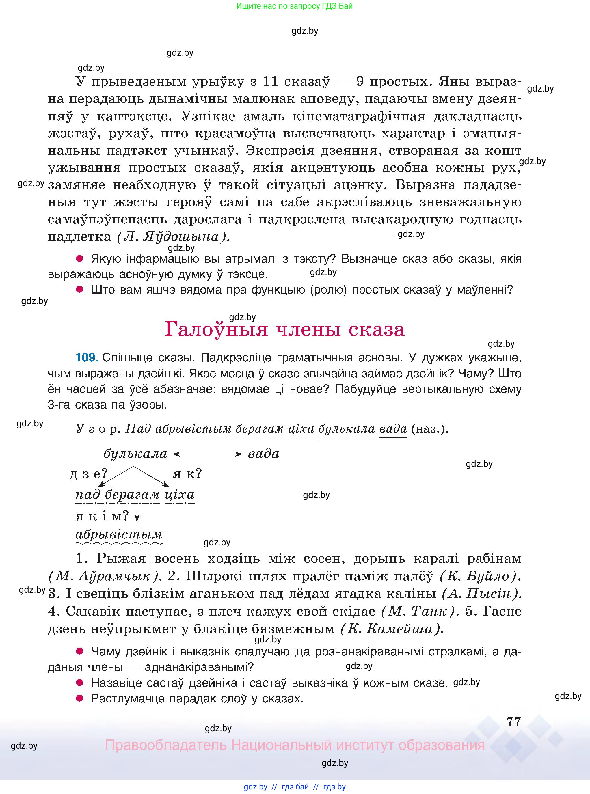 Белорусский язык (Беларуская мова), 8 класс Учебник, авторы: Бадзевіч Зінаіда Іванаўна, Саматыя Ірына Мікалаеўна, издательство Нацыянальны інстытут адукацыі, Минск, 2020, страница 77