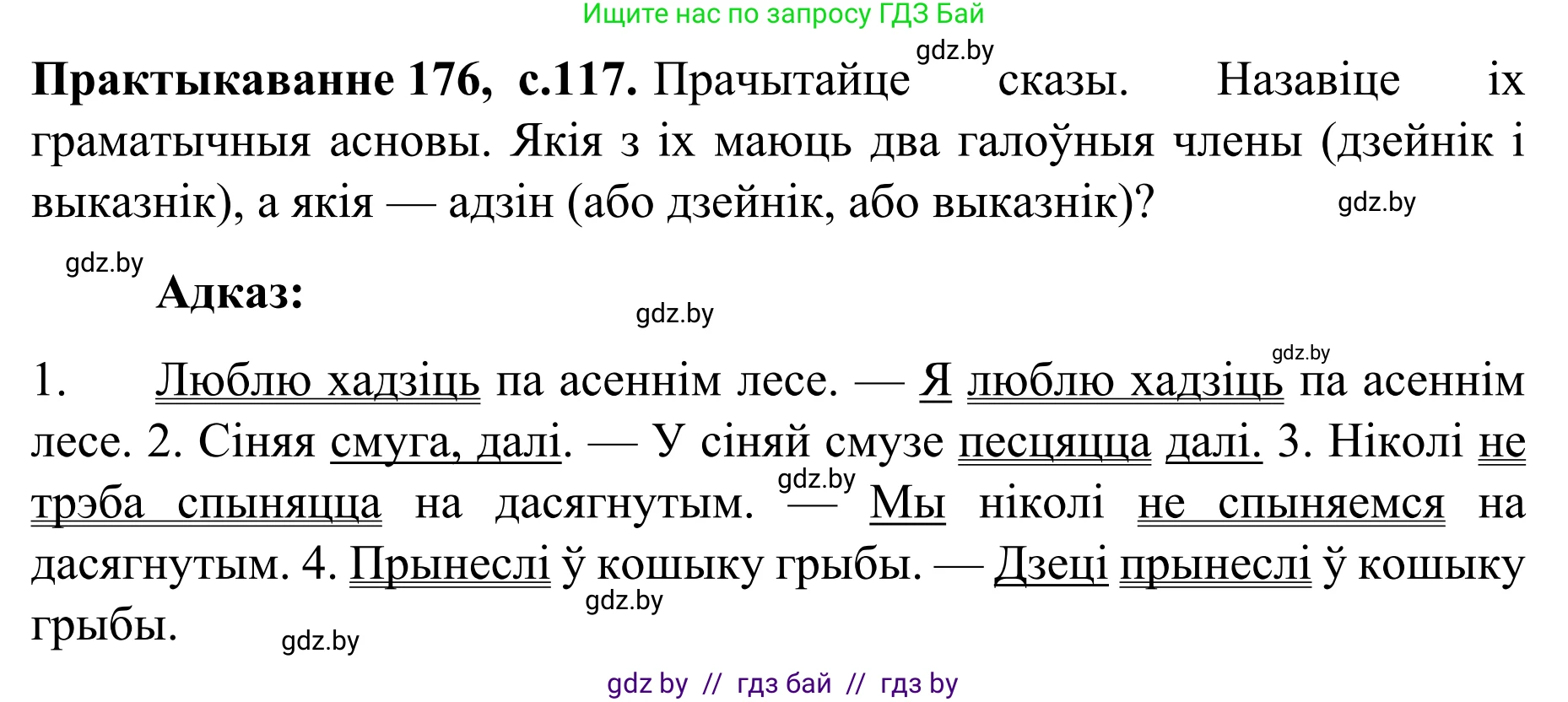 Белорусский язык (Беларуская мова), 8 класс Учебник, авторы: Бадзевіч Зінаіда Іванаўна, Саматыя Ірына Мікалаеўна, издательство Нацыянальны інстытут адукацыі, Минск, 2020, страница 117, номер 176, Решение