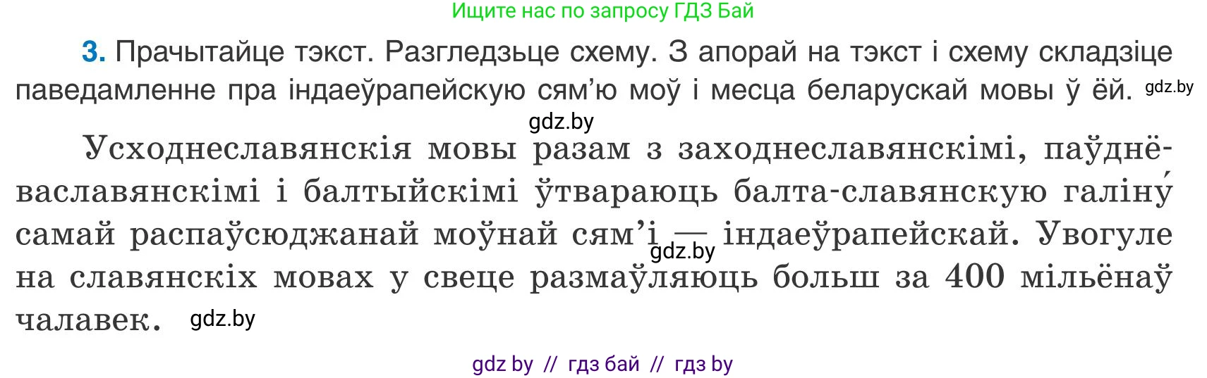 Белорусский язык (Беларуская мова), 9 класс Учебник, авторы: Валочка Ганна Міхайлаўна, Васюковіч Людміла Сяргееўна, Зелянко Вольга Уладзіміраўна, Якуба Святлана Міхайлаўна, Байкова С І, издательство Акадэмія адукацыі, Минск, 2025, сиреневого цвета, страница 7, номер 3, Условие 2025