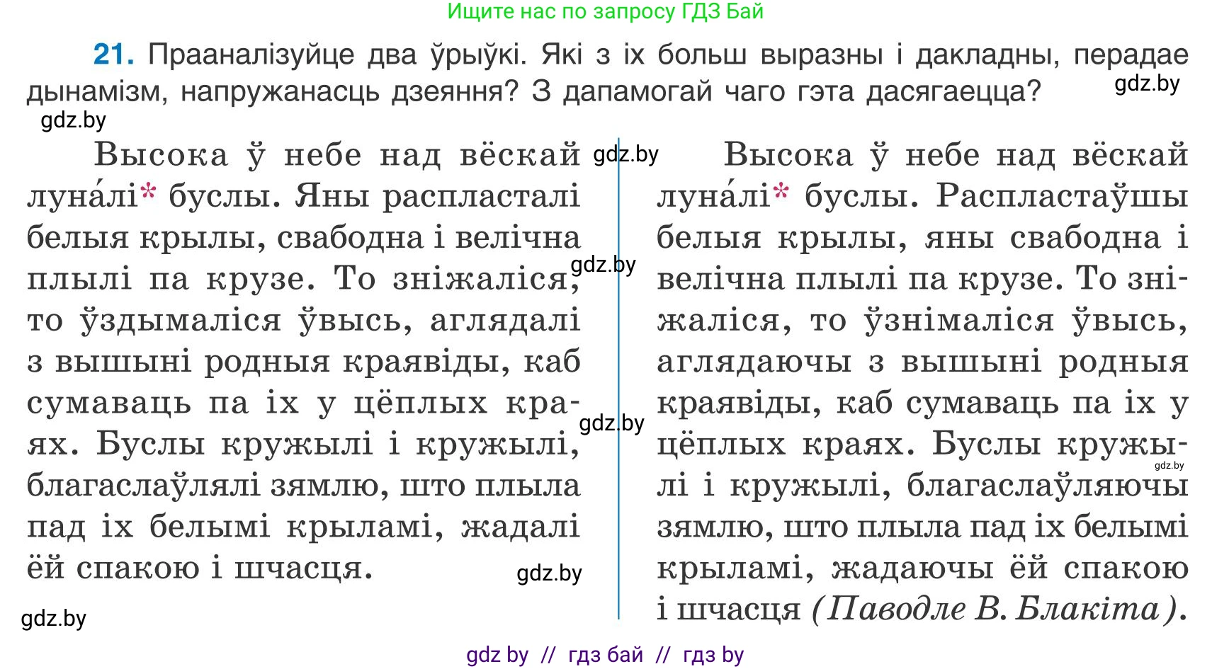 Белорусский язык (Беларуская мова), 9 класс Учебник, авторы: Валочка Ганна Міхайлаўна, Васюковіч Людміла Сяргееўна, Зелянко Вольга Уладзіміраўна, Якуба Святлана Міхайлаўна, Байкова С І, издательство Акадэмія адукацыі, Минск, 2025, сиреневого цвета, страница 19, номер 21, Условие 2025