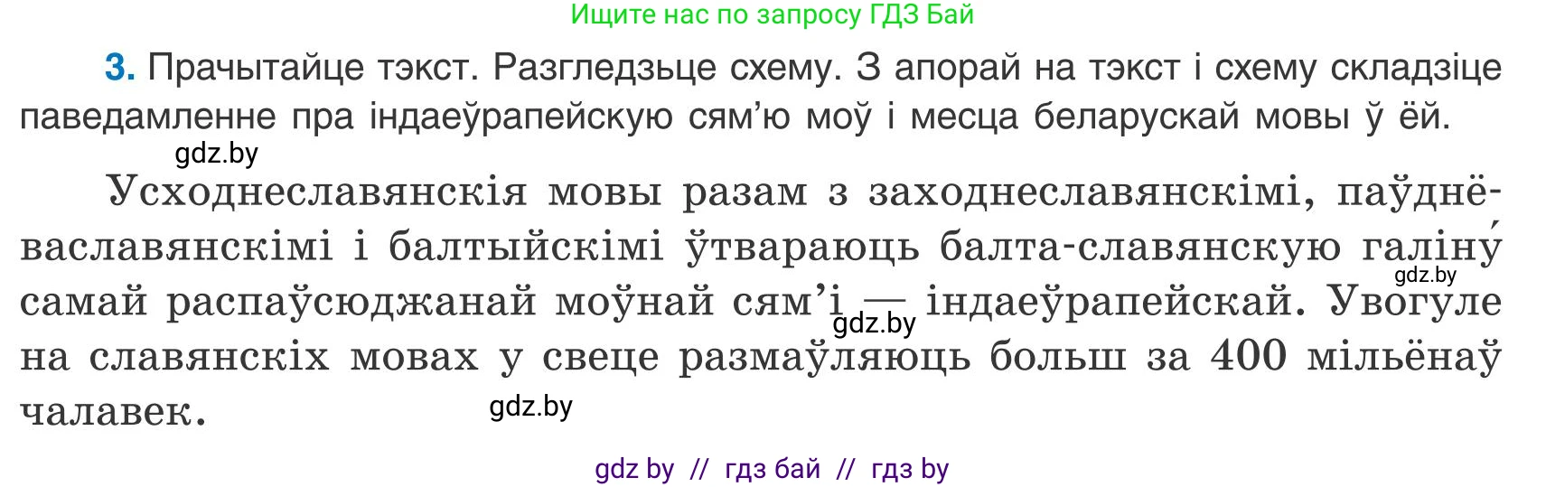 Белорусский язык (Беларуская мова), 9 класс Учебник, авторы: Валочка Ганна Міхайлаўна, Васюковіч Людміла Сяргееўна, Зелянко Вольга Уладзіміраўна, Якуба Святлана Міхайлаўна, Байкова С І, издательство Акадэмія адукацыі, Минск, 2025, сиреневого цвета, страница 7, номер 3, Условие 2025