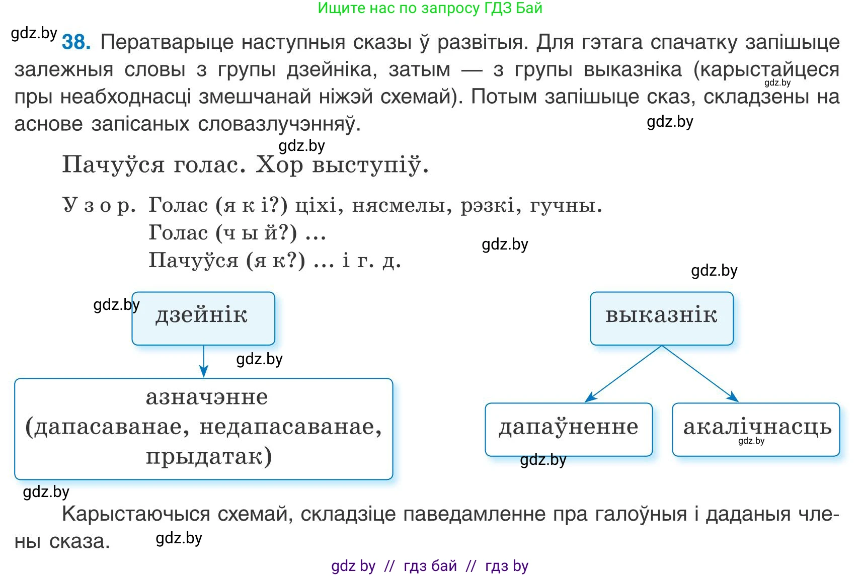 Белорусский язык (Беларуская мова), 9 класс Учебник, авторы: Валочка Ганна Міхайлаўна, Васюковіч Людміла Сяргееўна, Зелянко Вольга Уладзіміраўна, Якуба Святлана Міхайлаўна, Байкова С І, издательство Акадэмія адукацыі, Минск, 2025, сиреневого цвета, страница 30, номер 38, Условие 2025