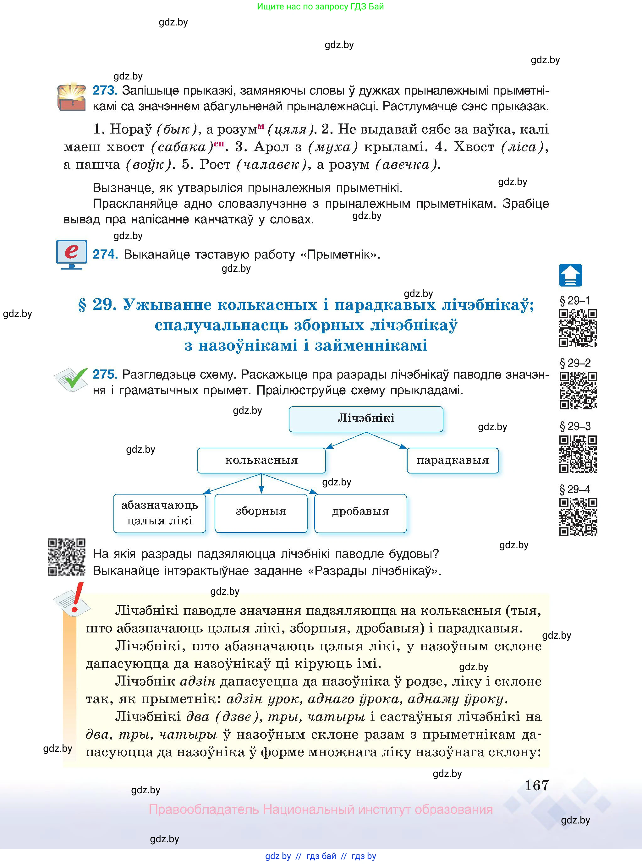 Белорусский язык (Беларуская мова), 10 класс Учебник, авторы: Валочка Ганна Міхайлаўна, Васюковіч Людміла Сяргееўна, Зелянко Вольга Уладзіміраўна, Міхнёнак С С, Якуба Святлана Міхайлаўна, издательство Нацыянальны інстытут адукацыі, Минск, 2020, страница 167