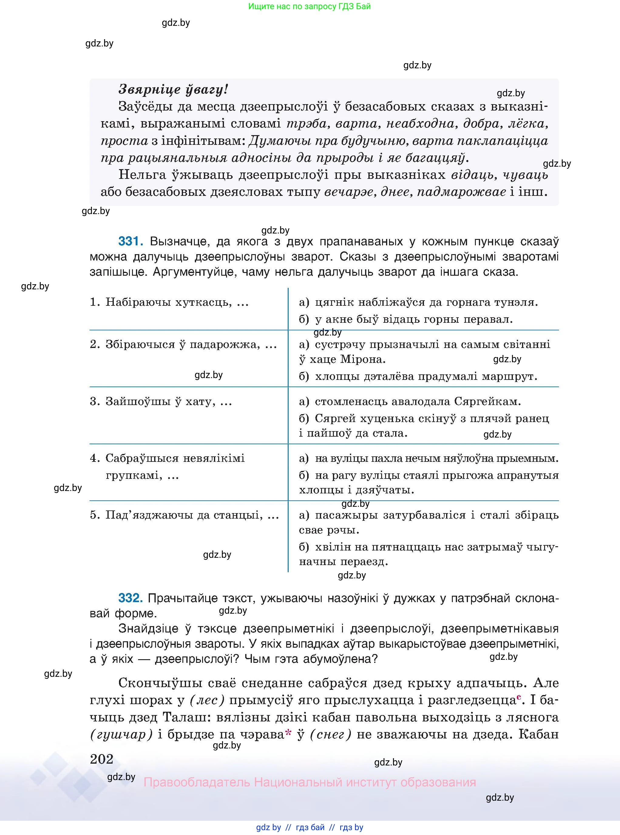 Белорусский язык (Беларуская мова), 10 класс Учебник, авторы: Валочка Ганна Міхайлаўна, Васюковіч Людміла Сяргееўна, Зелянко Вольга Уладзіміраўна, Міхнёнак С С, Якуба Святлана Міхайлаўна, издательство Нацыянальны інстытут адукацыі, Минск, 2020, страница 202