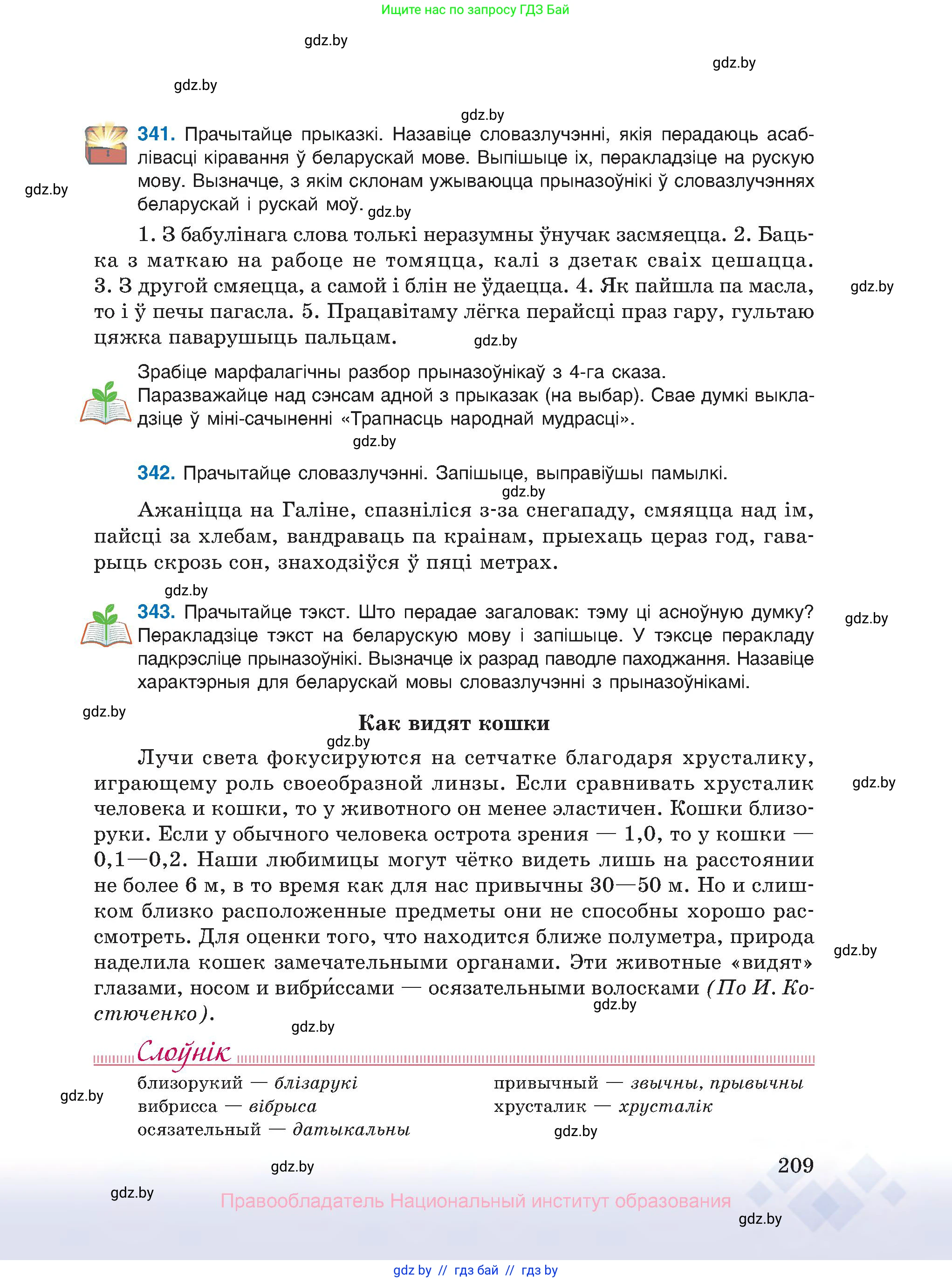 Белорусский язык (Беларуская мова), 10 класс Учебник, авторы: Валочка Ганна Міхайлаўна, Васюковіч Людміла Сяргееўна, Зелянко Вольга Уладзіміраўна, Міхнёнак С С, Якуба Святлана Міхайлаўна, издательство Нацыянальны інстытут адукацыі, Минск, 2020, страница 209